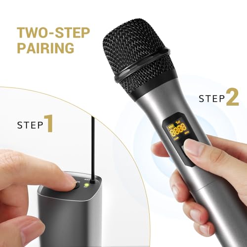 Detalle de TONOR TW620 Microfono Senza Fili: sistema wireless cardioide con ricevitore ricaricabile, 60 m, metallo