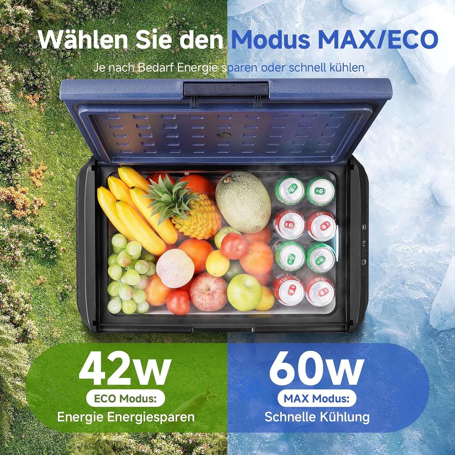 Thumbnail 6 de AAOBOSI Kompressor-Kühlbox 50L – elektrisch 12V/230V, IPX4 spritzwassergeschützt, -20 bis 20°C