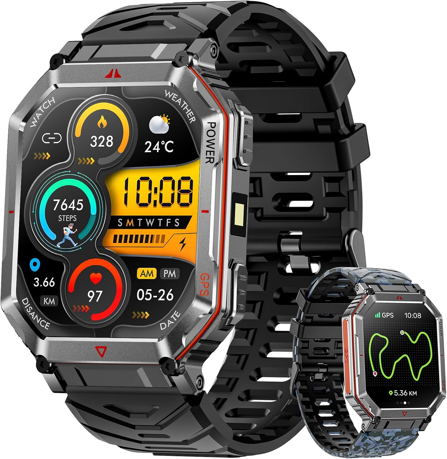 Detalle de Military Smart Watch 2.01" HD GPS, GPT voice
