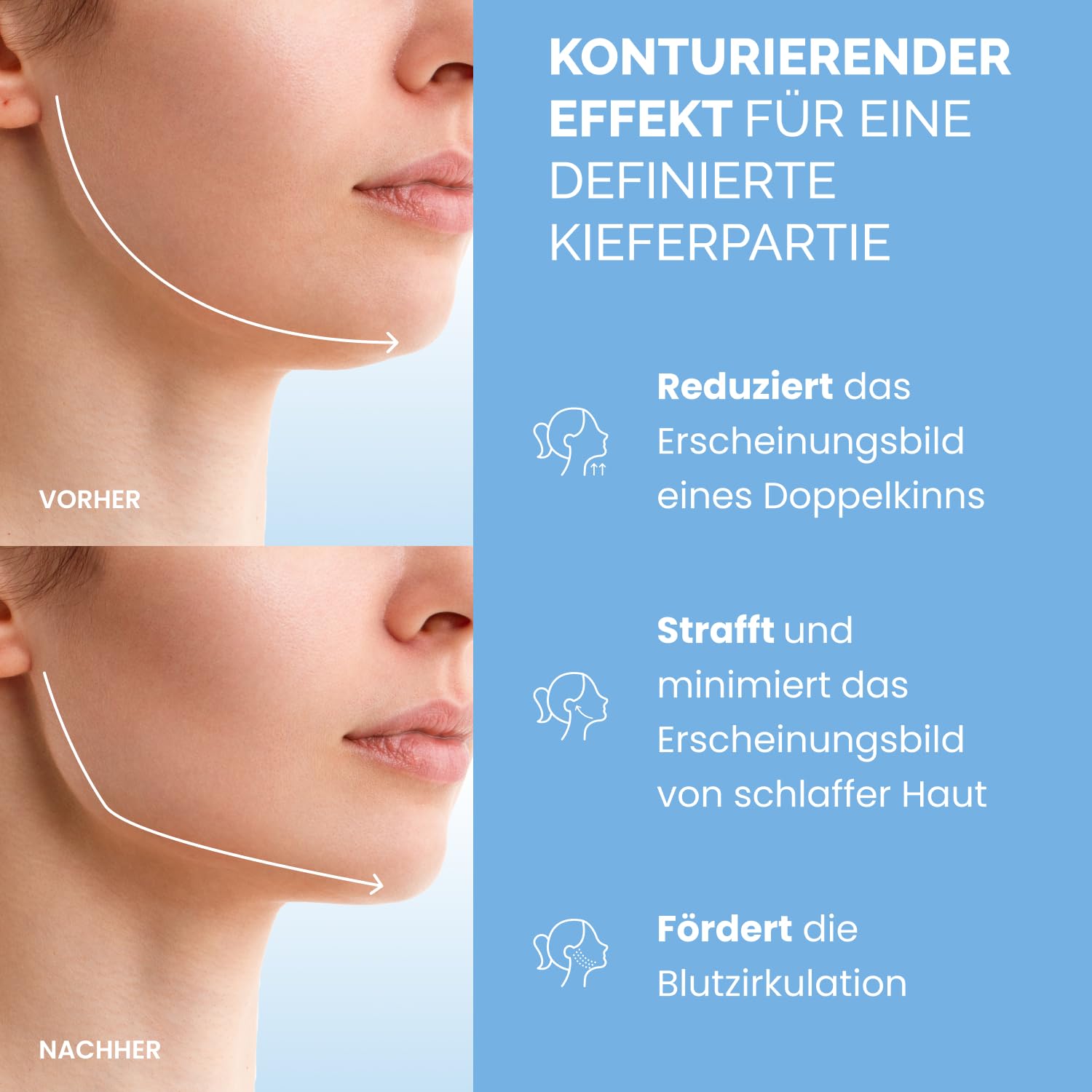 Detalle 2 de Plantifique Kinnmaske Doppelkinn wiederverwendbar - V-Shape Gesichtsmaskе