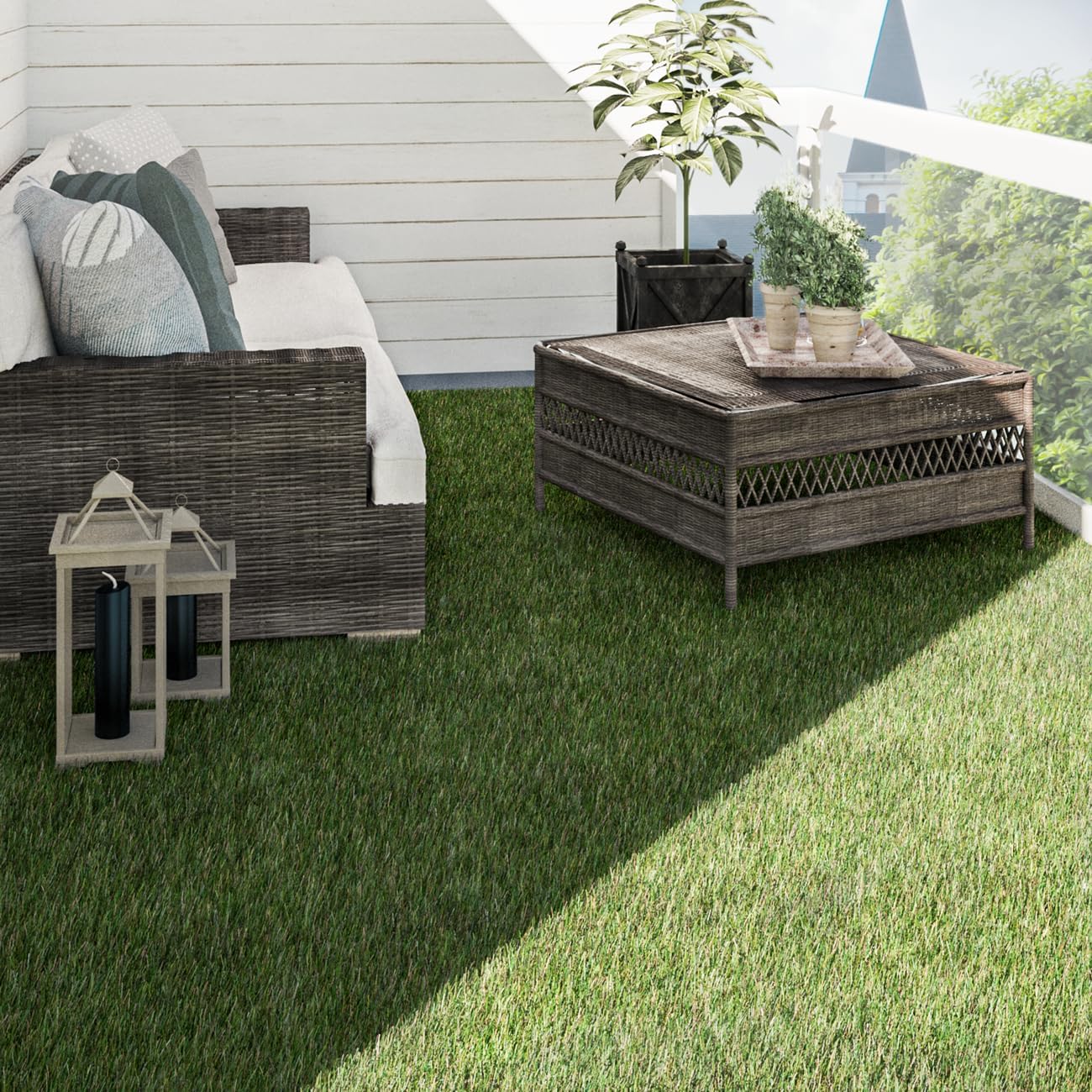 Detalle 2 de Paco Home Césped Artificial 25mm 🌿 100x250cm Interior Exterior