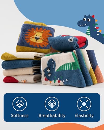 Detalle de Kyopp Chaussettes enfant en coton, animaux, unisexes, 10 paires, 25-28