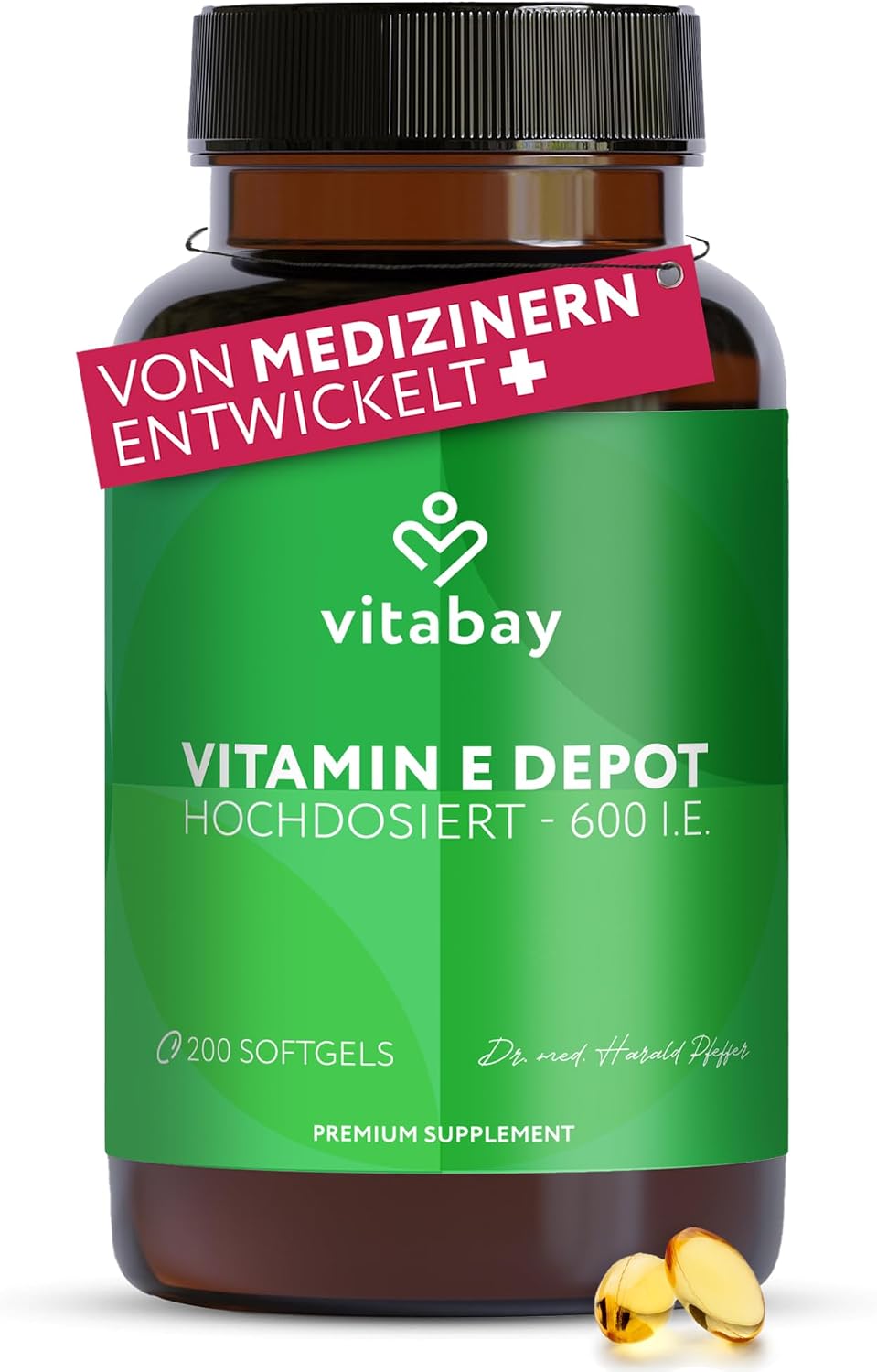 Detalle de Vitabay Vitamin E 600 I.E. Depot 200 Softgels