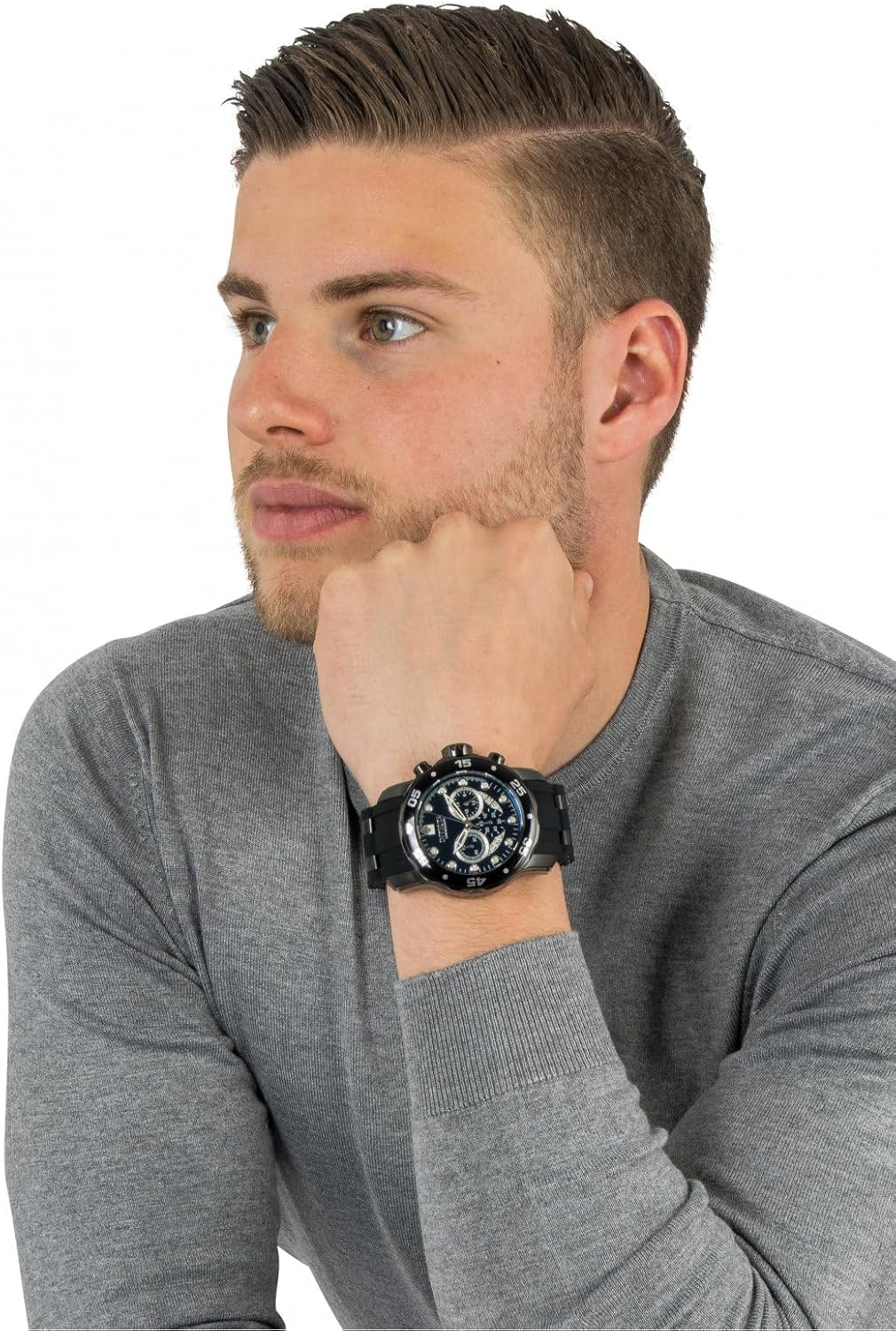 Detalle de Invicta Pro Diver 6986 Orologio da uomo in acciaio inox con movimento al quarzo, 48 mm