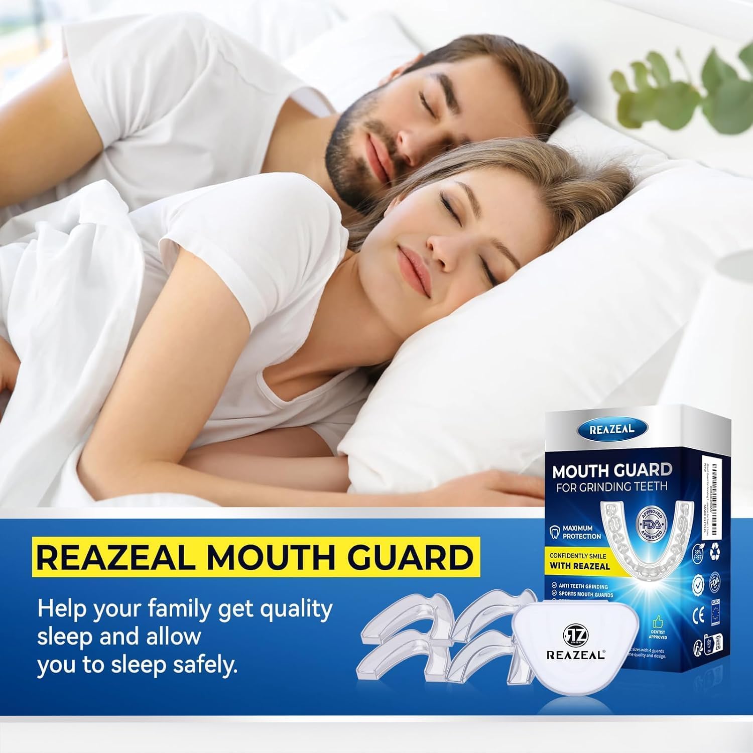 Thumbnail 4 de Mouth Guard for Grinding Teeth at Night: Comfortable, Reusable Adult Night Guard for Teeth Clenching