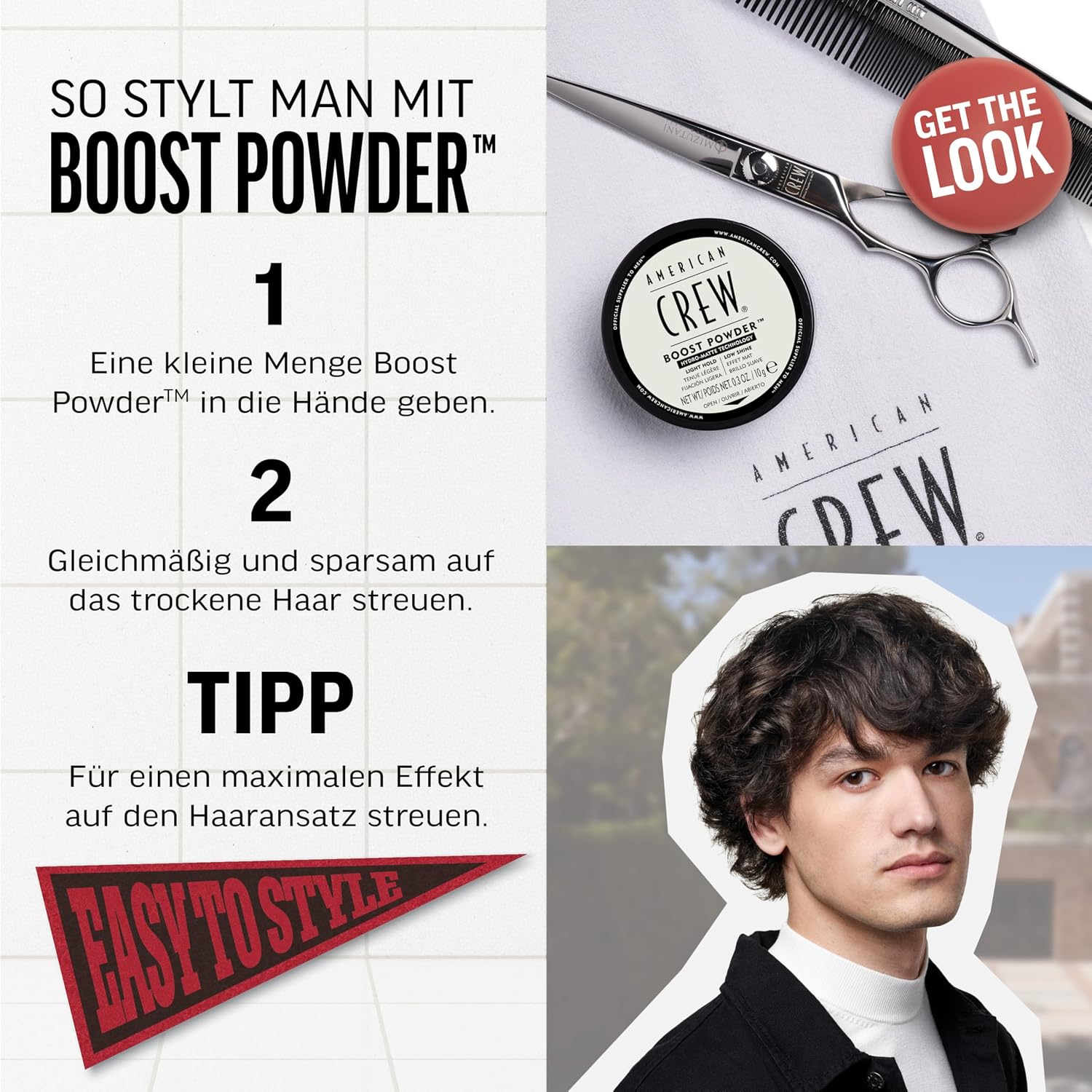 Thumbnail 4 de AMERICAN CREW Classic Boost Powder – 10 g: Stylingpuder für mehr Volumen und mattes Finish