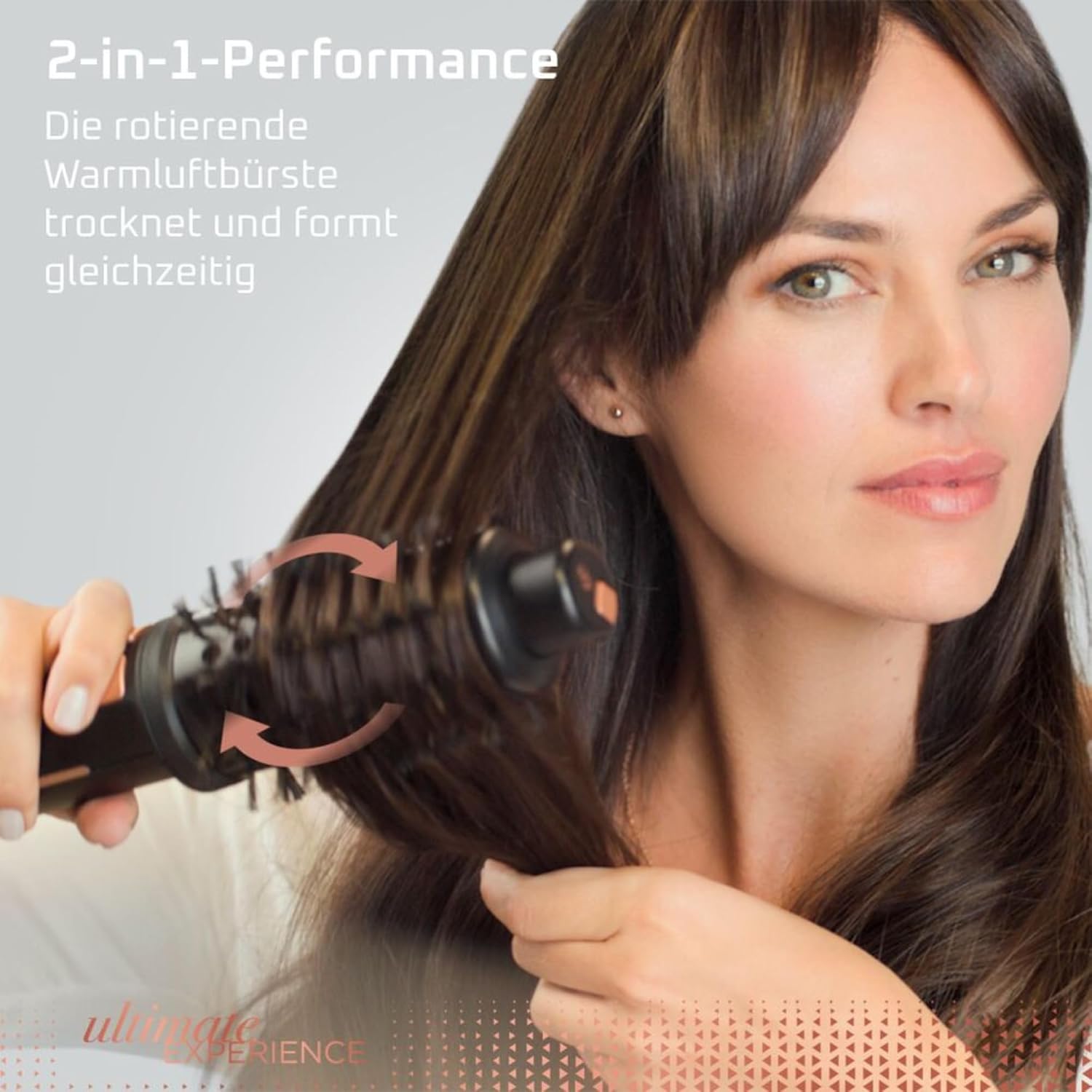 Detalle de Rowenta Ultimate Experience 2-in-1 Rotierende Warmluftbürste CF9620F0 – Kompakt, vielseitig und schonend