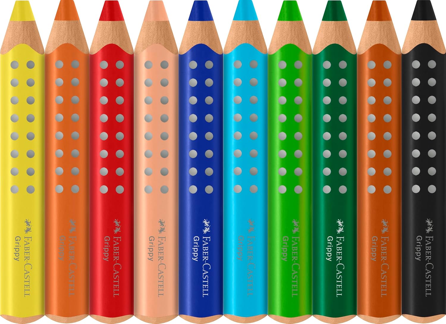 Thumbnail 2 de Faber-Castell 110624 Set Grippy – 10 Jumbo Buntstifte für Kleinkinder, ergonomische Dreikantform, 10 mm Mine, abwaschbar