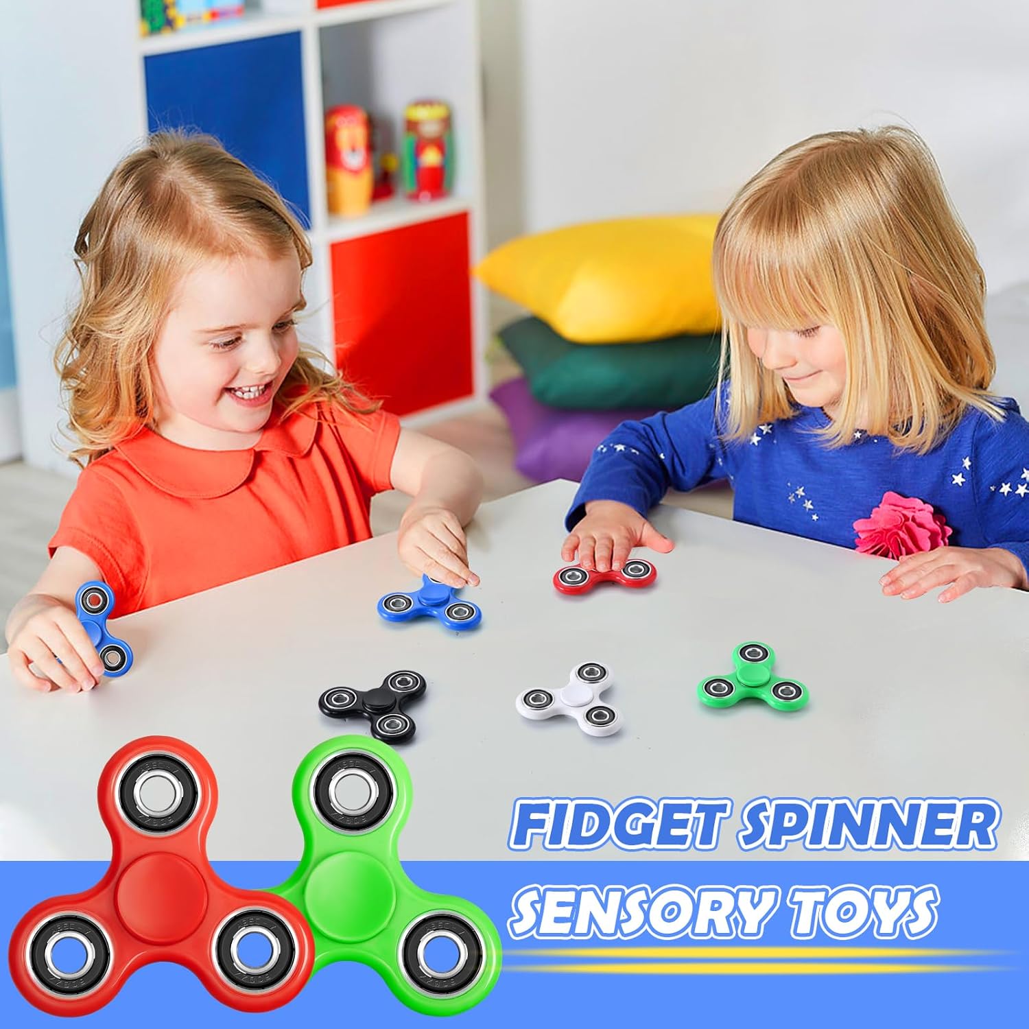 Detalle de SCIONE 5-Piece Fidget Spinner Set (Anti-stress) – Smooth Manual Spinners for Kids & Adults