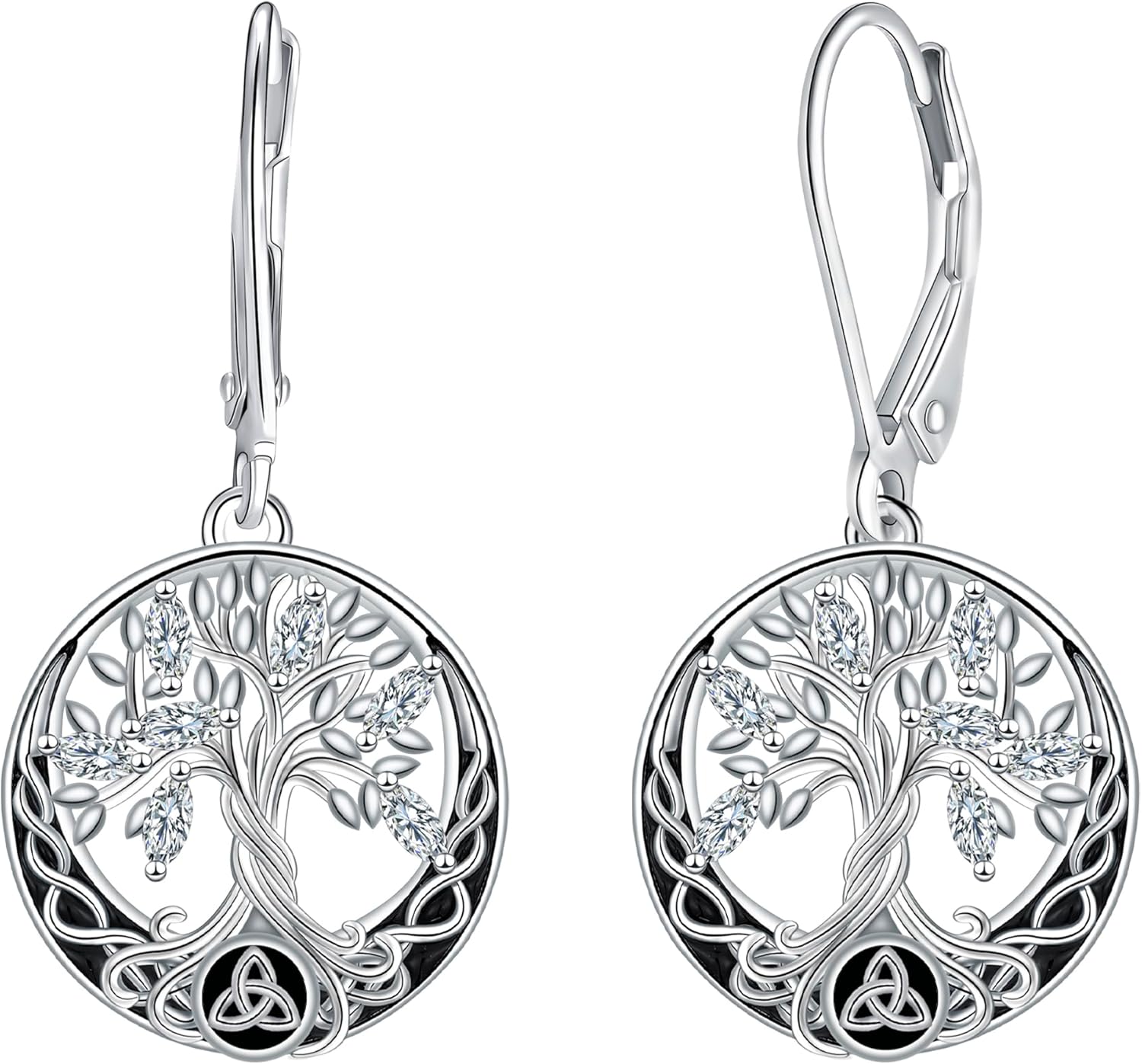 Thumbnail 6 de Micory Damen hängende Ohrringe aus 925 Sterling Silber mit Mond- und Sonnensymbolen