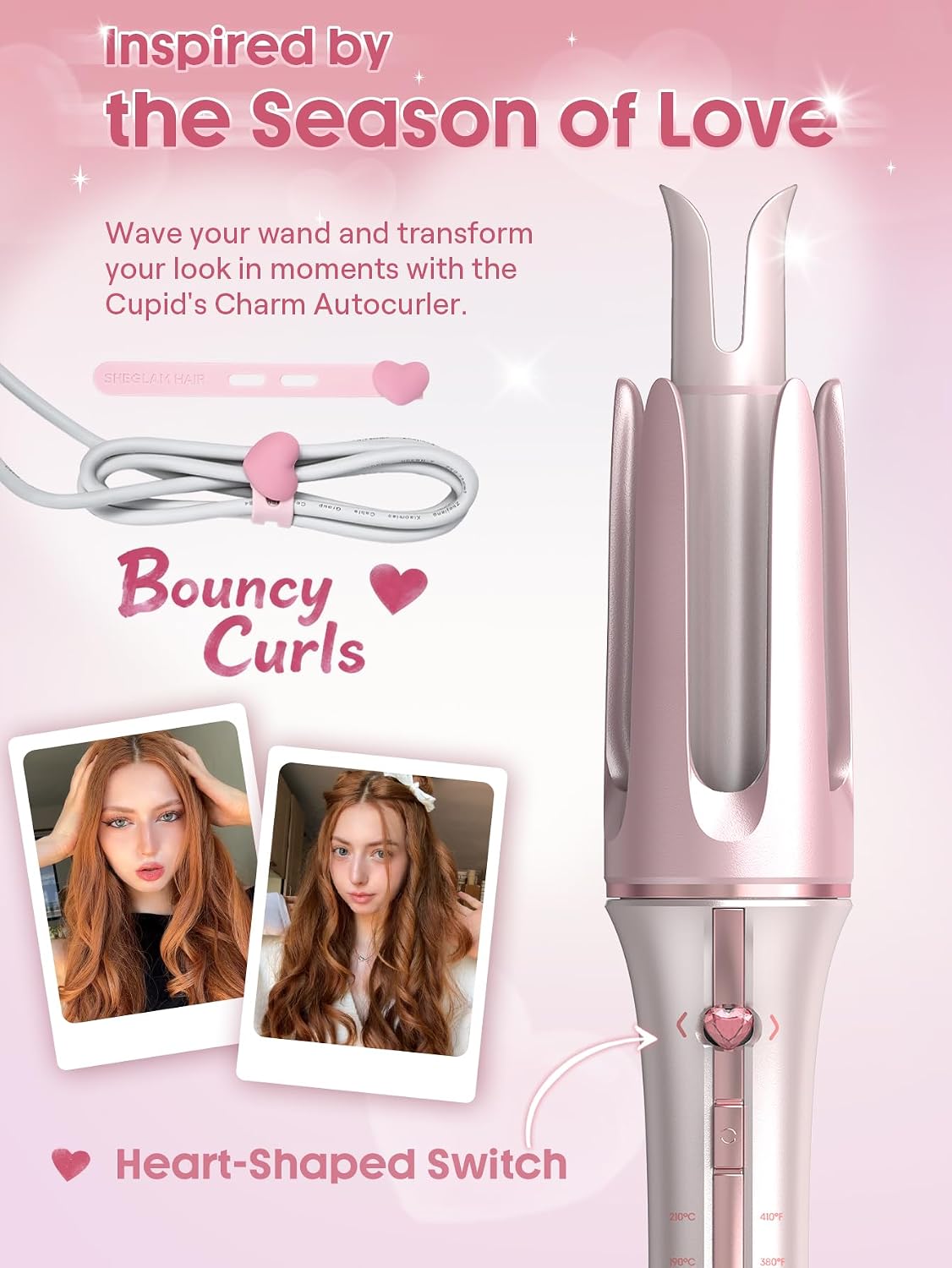 Thumbnail 2 de SHEGLAM Cupid’s Charm One-Touch Arricciacapelli automatico 25 mm in ceramica