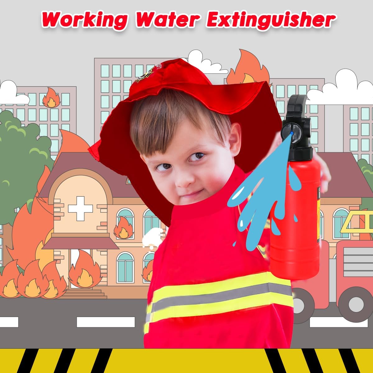 Thumbnail 3 de LOYO Kids Fireman Costume for 3-6 Years