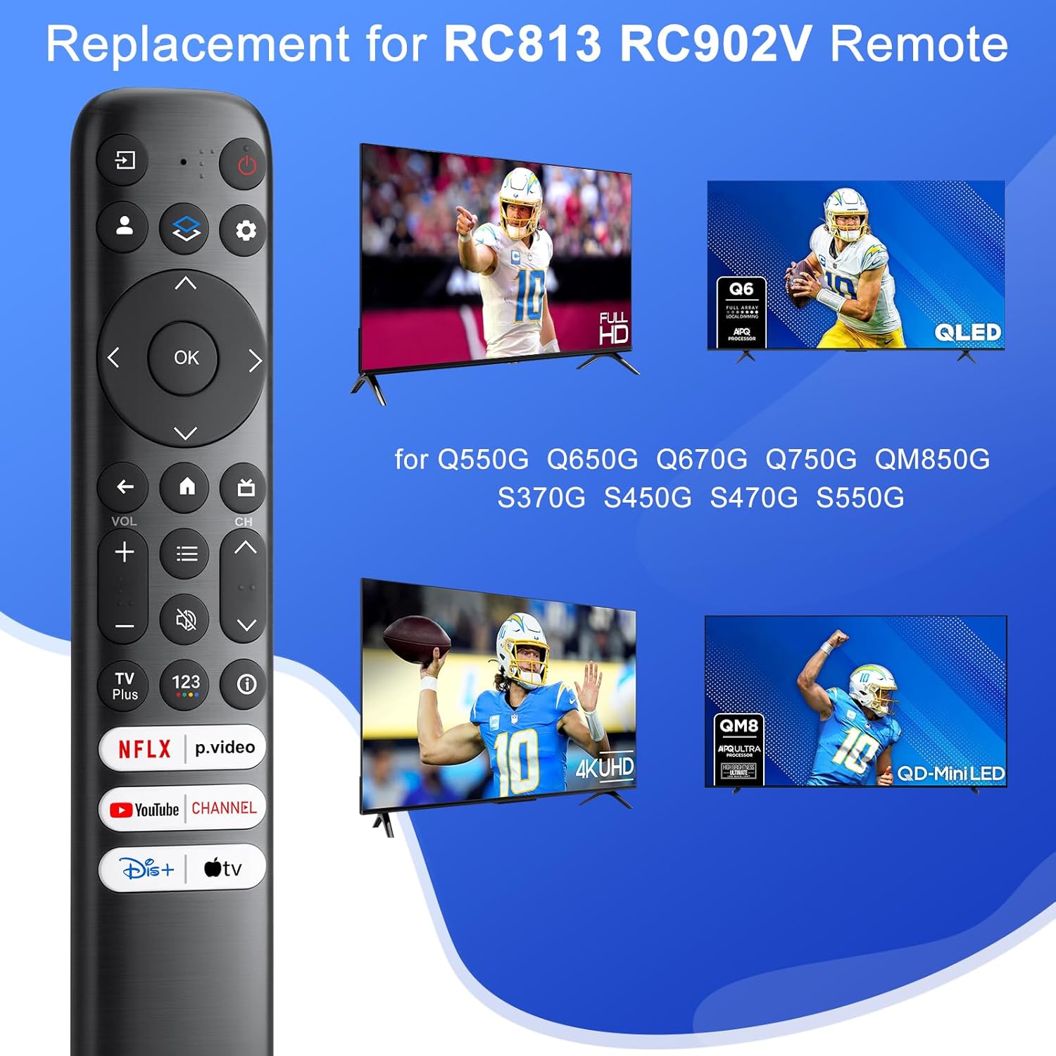 Thumbnail 2 de TCL RC813 40 ft Google TV Remote