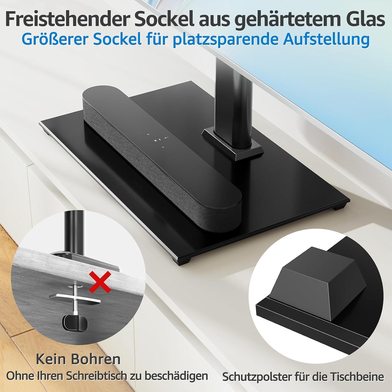 Thumbnail 4 de MOUNTUP TV Ständer Höhenverstellbar für 24–60 Zoll – robuster universeller TV-Ständerkauf mit Kabelmanagement