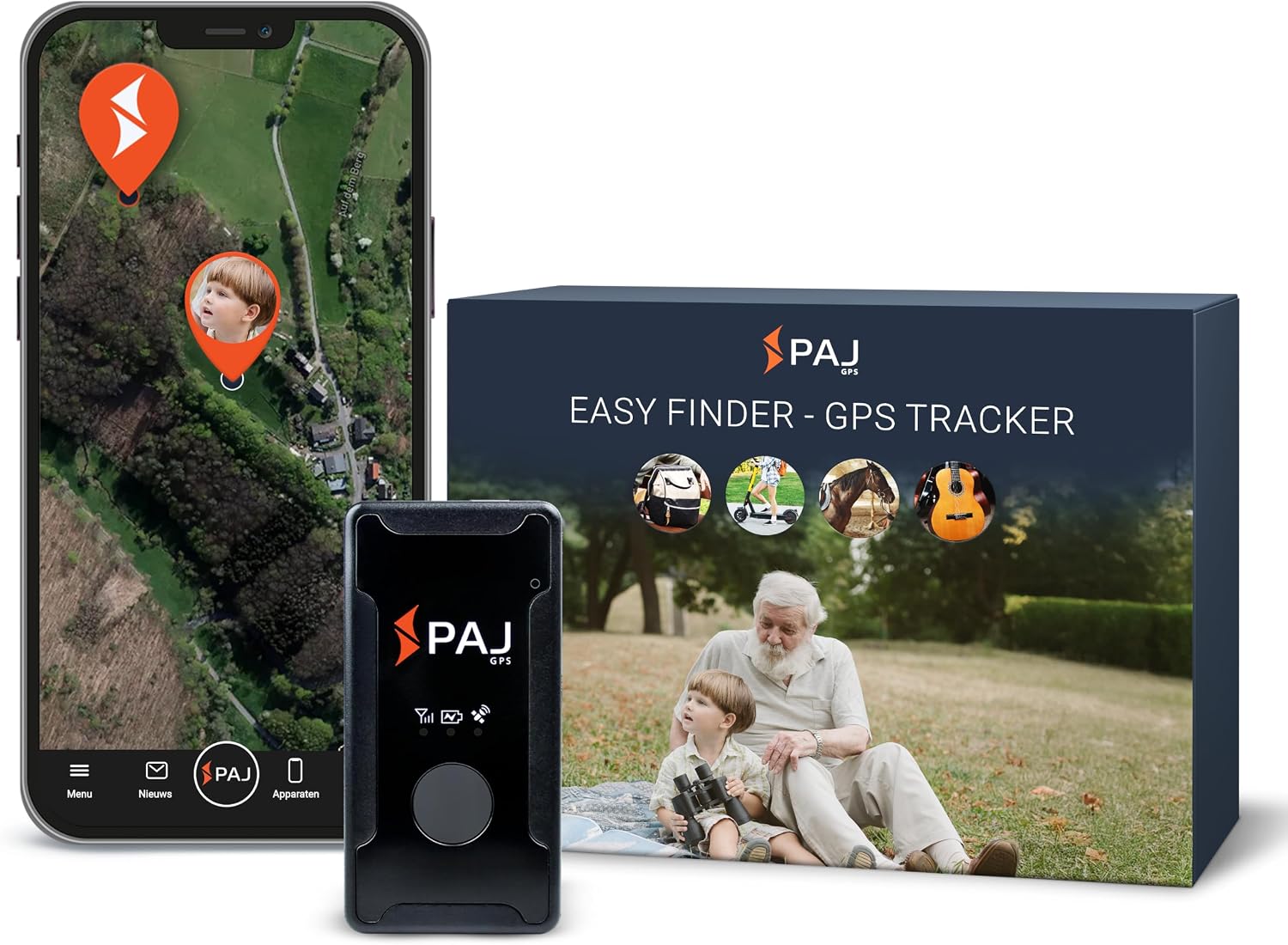 Detalle de PAJ Easy Finder 4G gps-tracker met SOS-knop, spraakberichten en virtueel hek