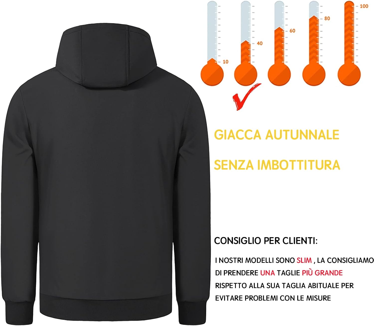 Detalle 2 de TONY BACKER 6860 Giacca softshell uomo impermeabile antivento con cappuccio
