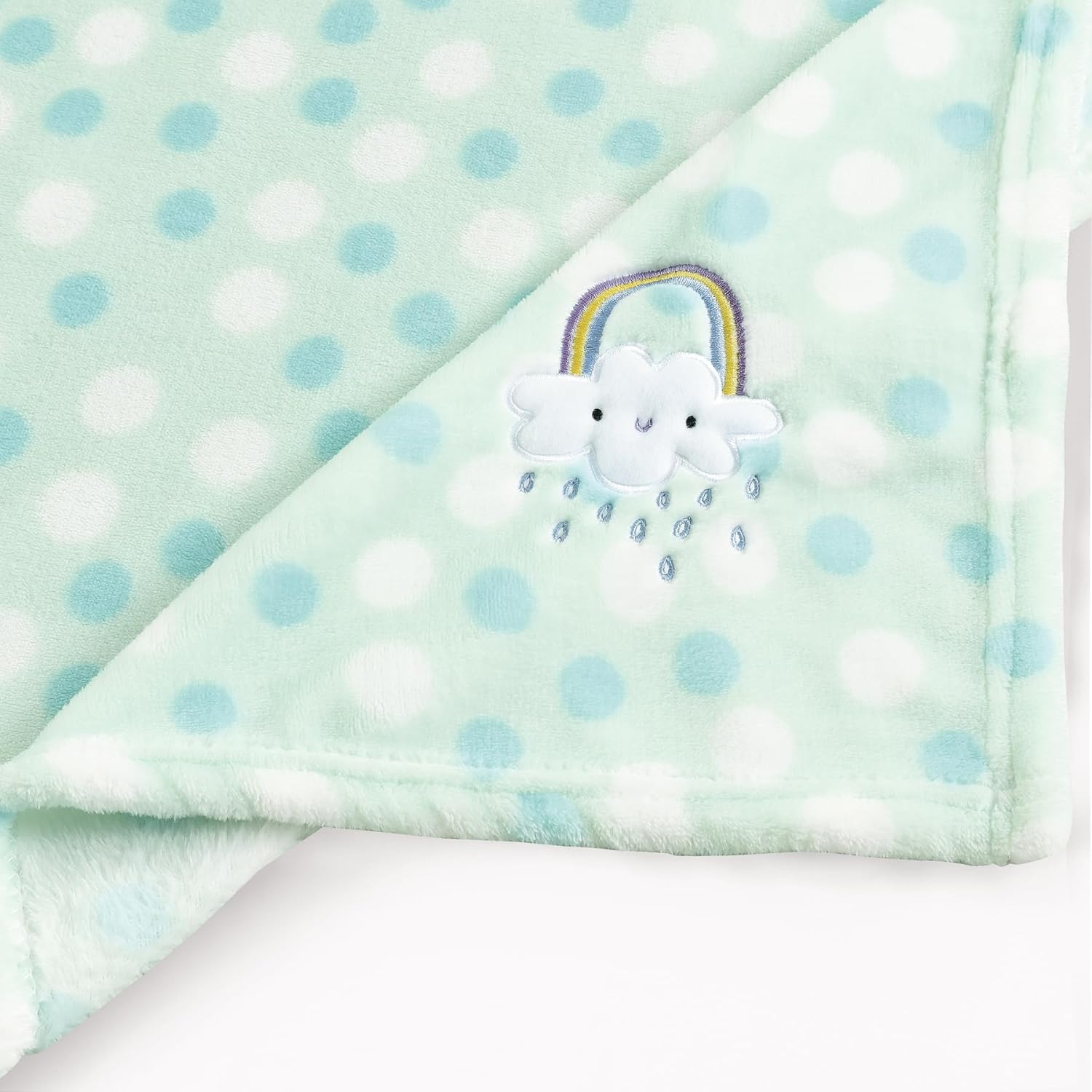 Thumbnail 3 de CREVENT Soft Baby Blanket for Newborn - 75x100 cm Green Rainbow, Fleece Plush Pram Blanket