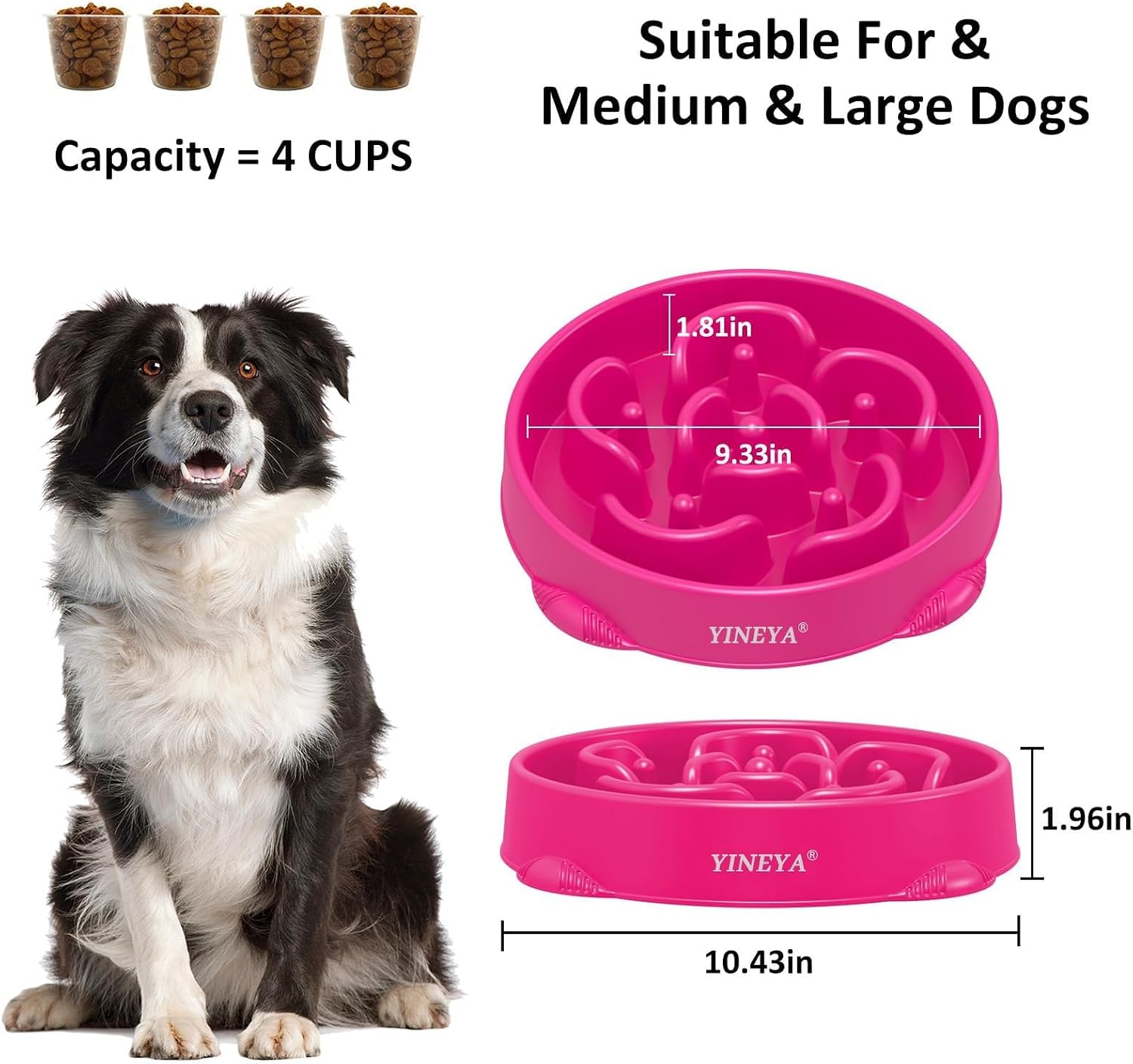 Thumbnail 4 de YINEYA Slow Feeder Dog Bowl for Large Dogs