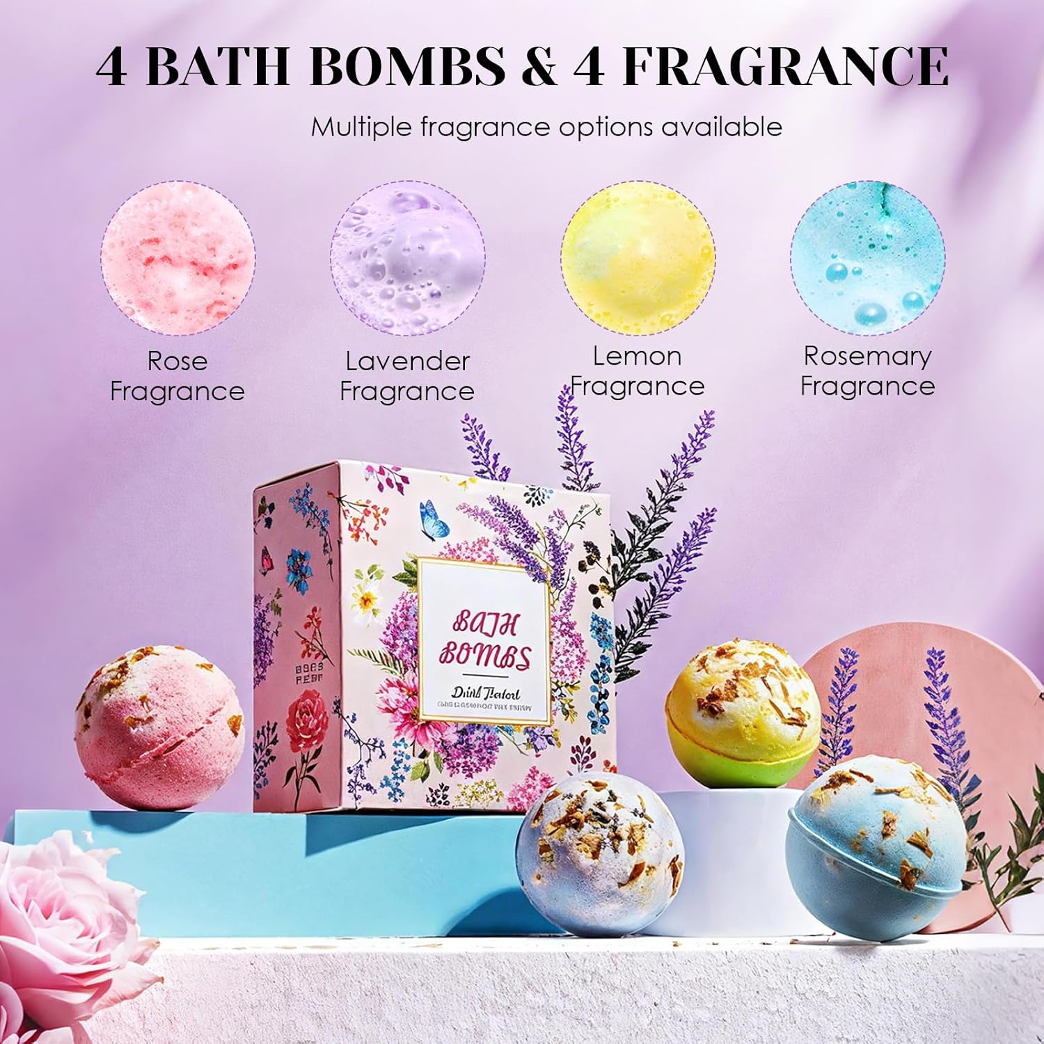 Detalle 2 de Lot de 4 boules de bain relaxantes 100 g