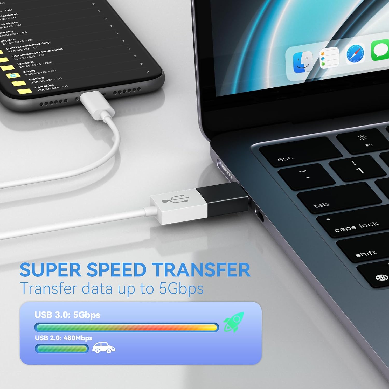 Detalle de Henrety 4-Pack USB C to USB adapters