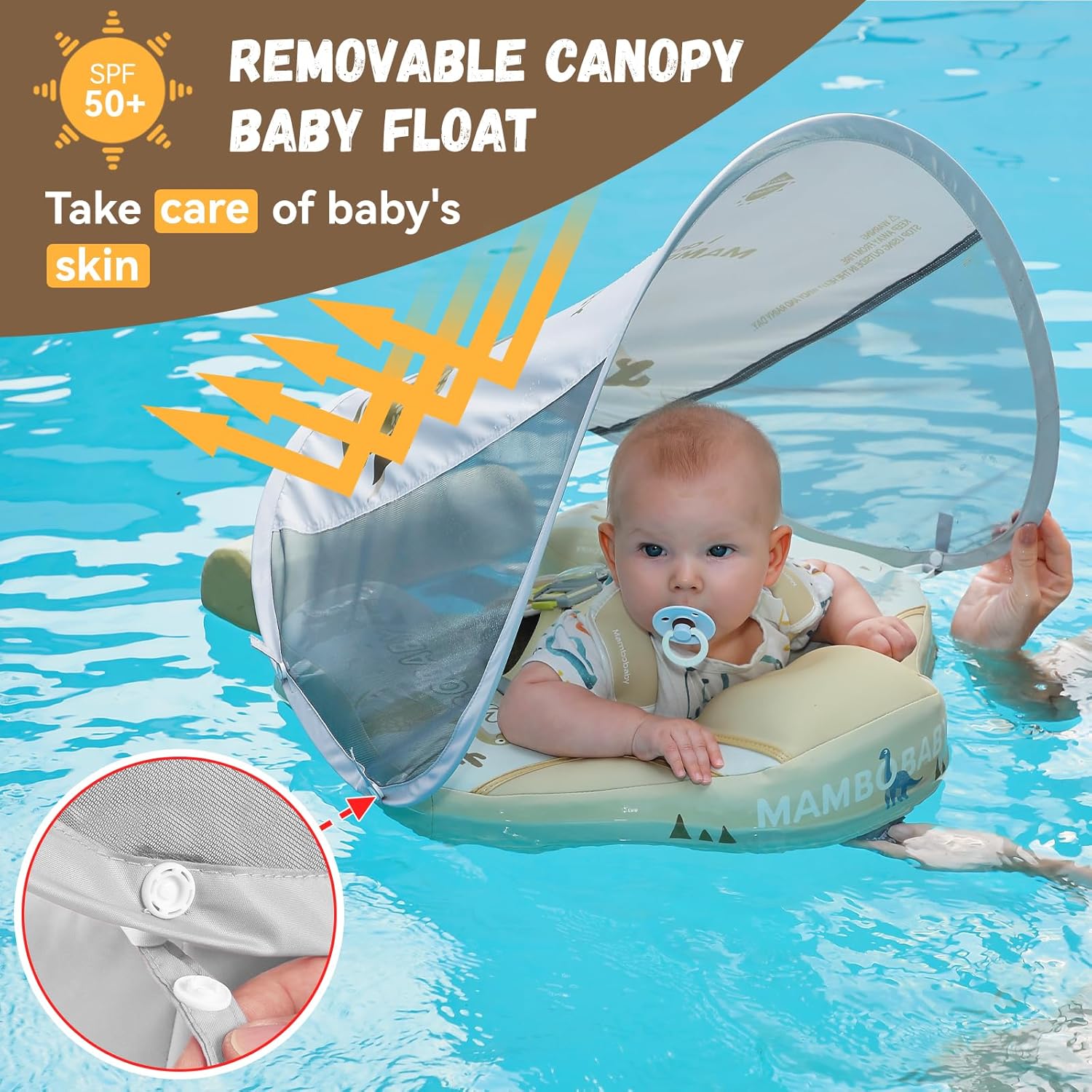 Detalle de GENTEACO Mambobaby Baby Swim Float with Canopy (Non-Inflatable, 3–24 Months)