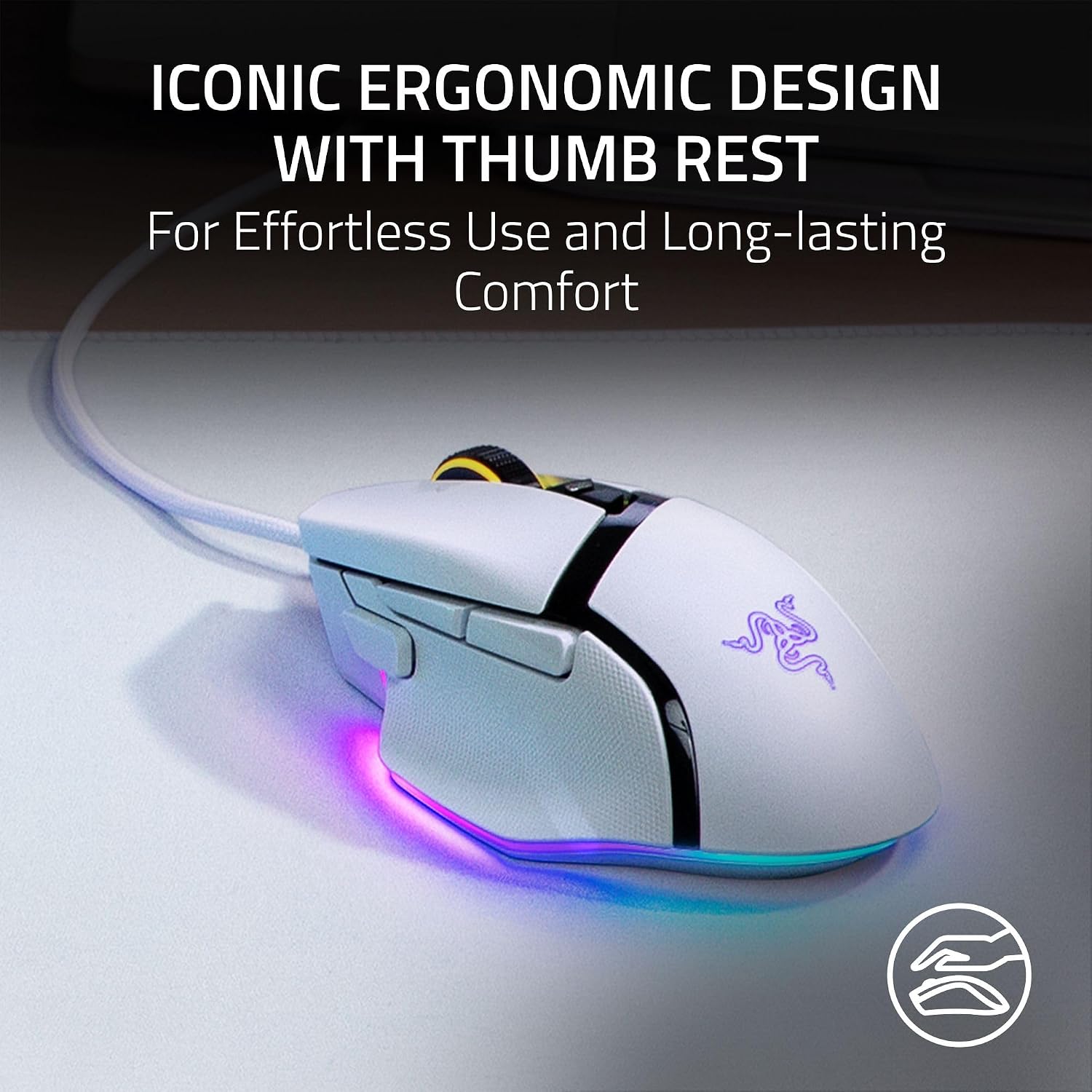 Detalle de Razer Basilisk V3 (Wired) – Customisable Ergonomic Gaming Mouse
