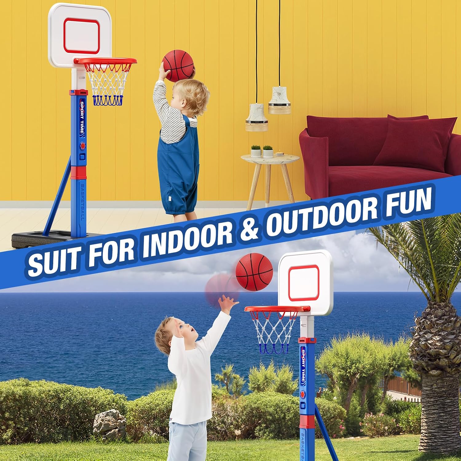 Thumbnail 6 de HYES Toddler Basketball Hoop 55" adjustable
