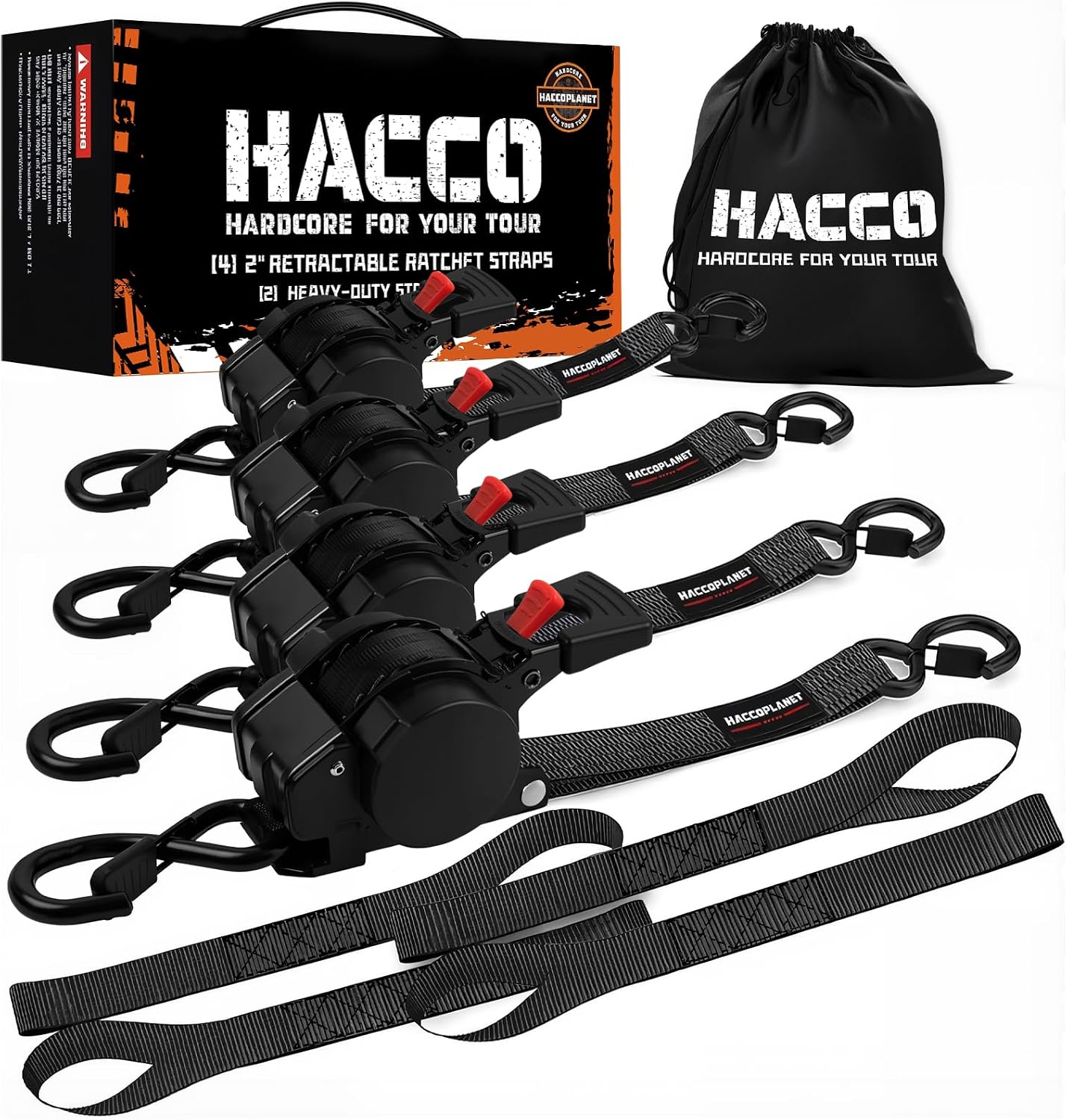 Detalle de Haccoplanet Retractable Ratchet Straps 2-Inch