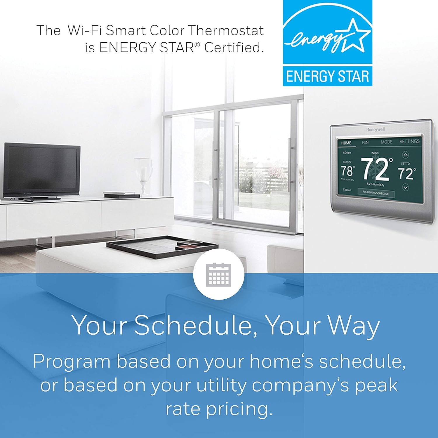 Thumbnail 4 de Honeywell RTH9585WF1004 Wi-Fi Smart Thermostat