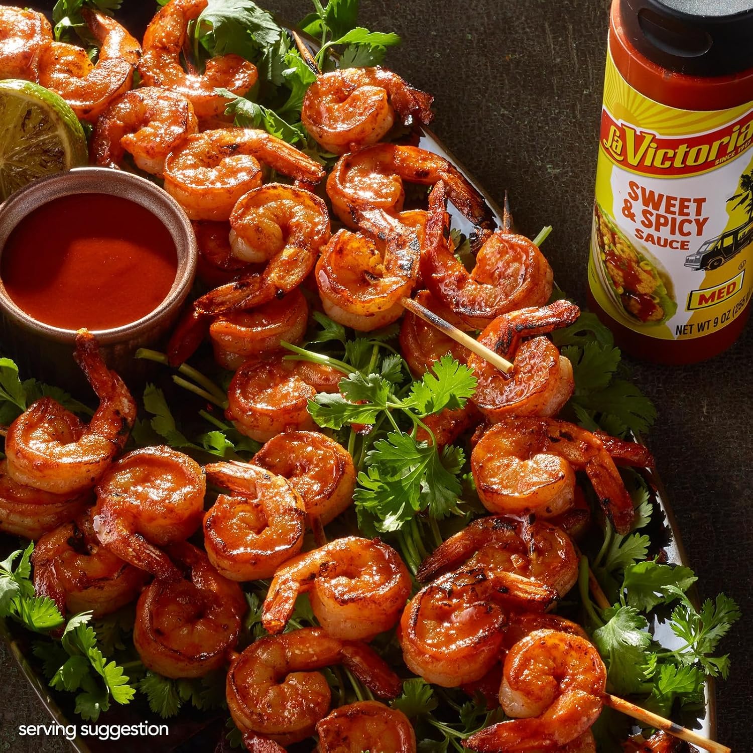 Detalle de La Victoria Sweet & Spicy Medium Sauce, 9 oz Squeeze Bottles, 8-Pack