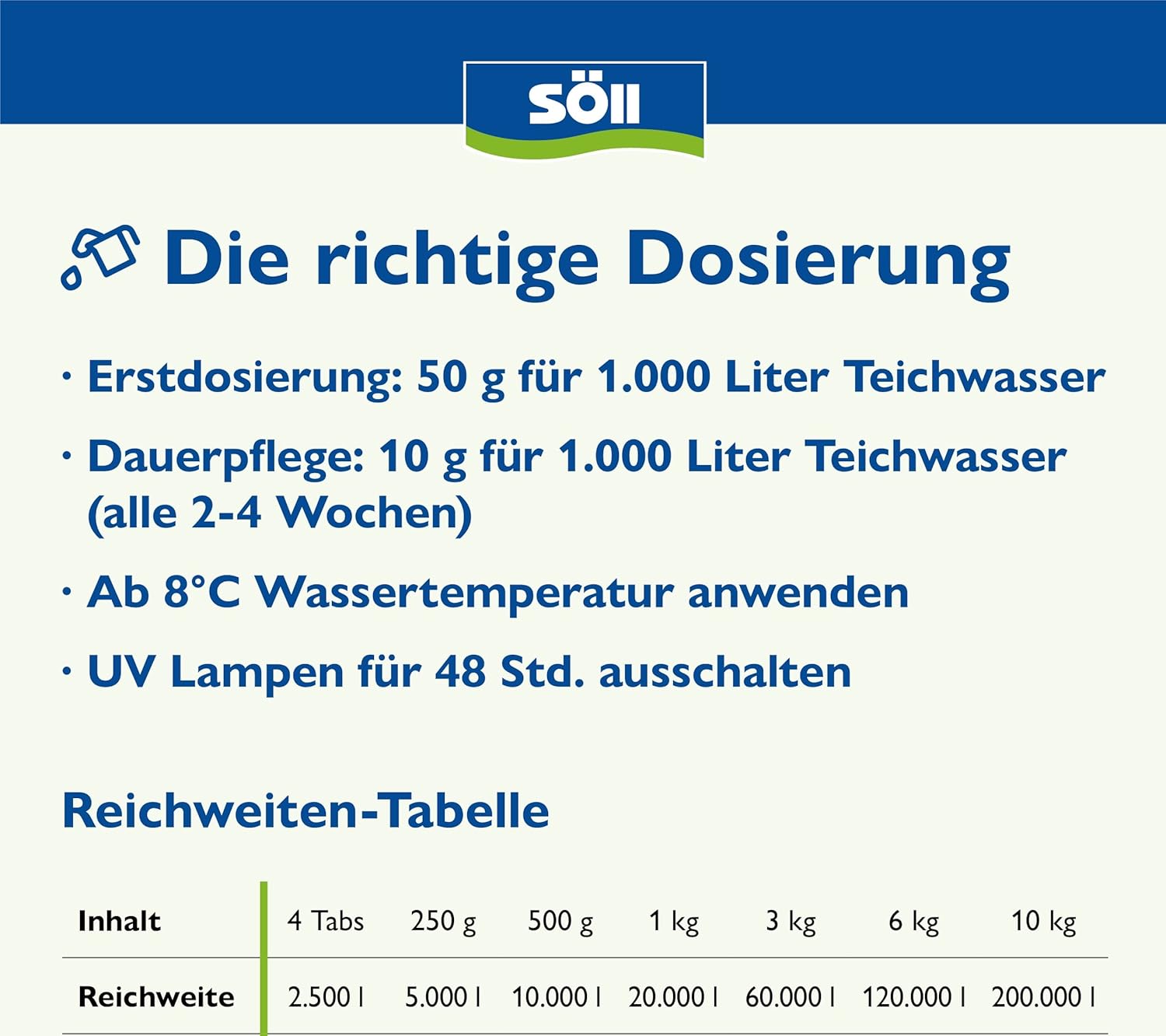Detalle de Dr. Roth's Teichklar von Söll 80381 – Mikrobiologische Teichpflege für klare Gewässer (1 kg)