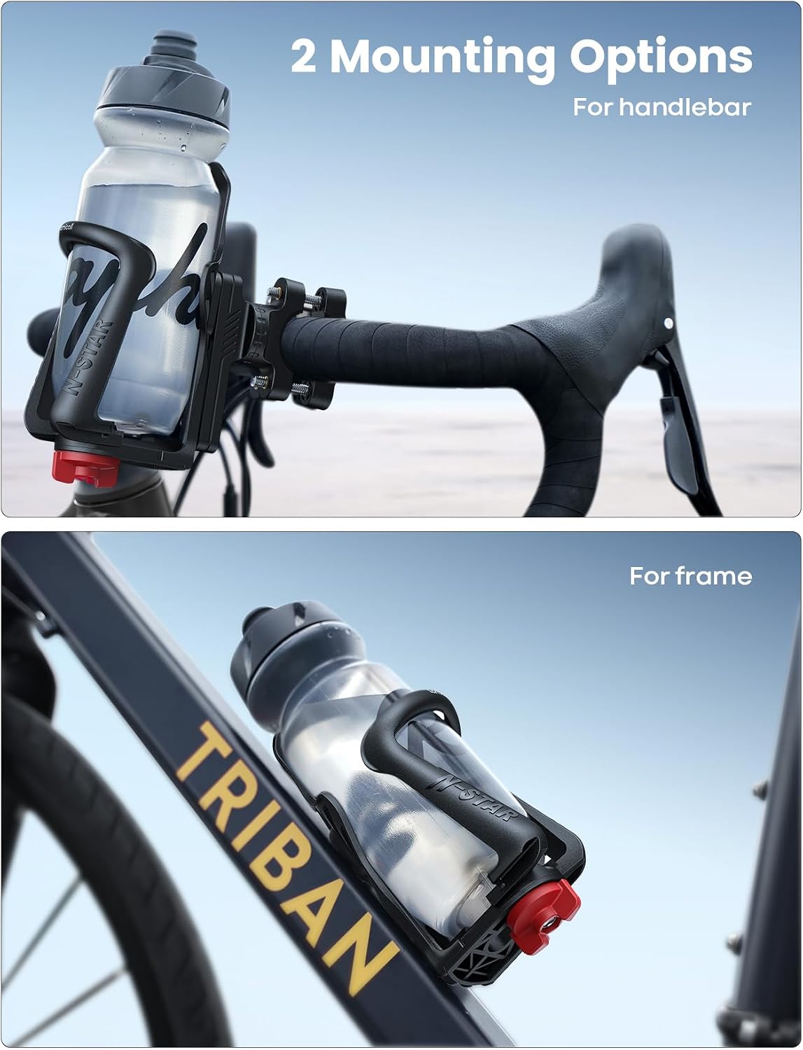 Detalle de Lamicall Portaborraccia per Bicicletta – Supporto borraccia 48–71 mm, montaggio su manubrio o telaio