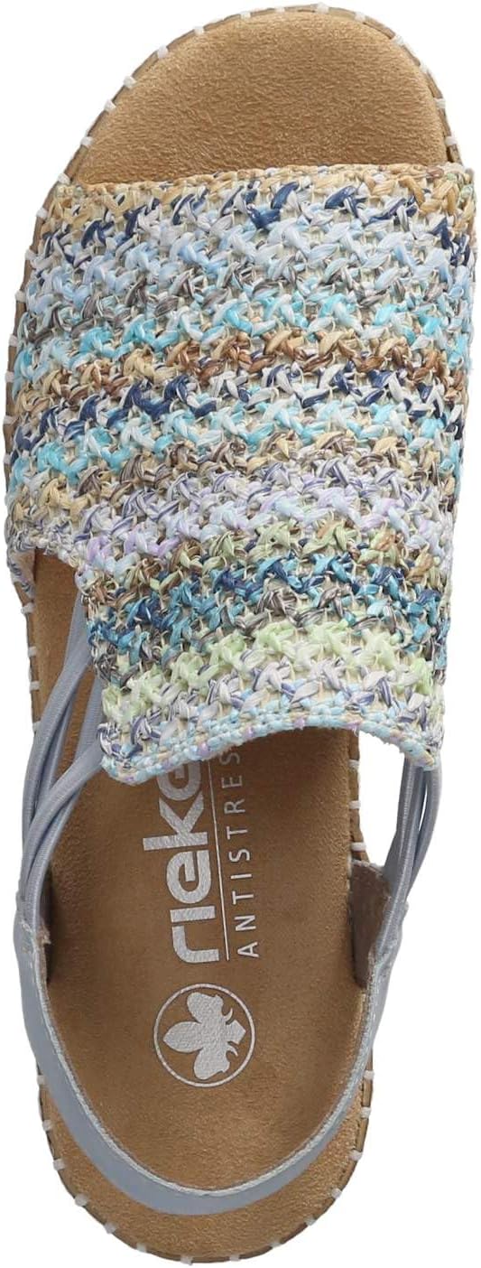 Thumbnail 6 de Rieker V1241-90 Damen Sandale Textil/Synthetik Beige – Bequeme Sandalette mit weicher Decksohle