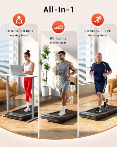 Detalle 1 de Superun Walking Pad Treadmill, 6% Incline, 2.5HP Motor, Foldable