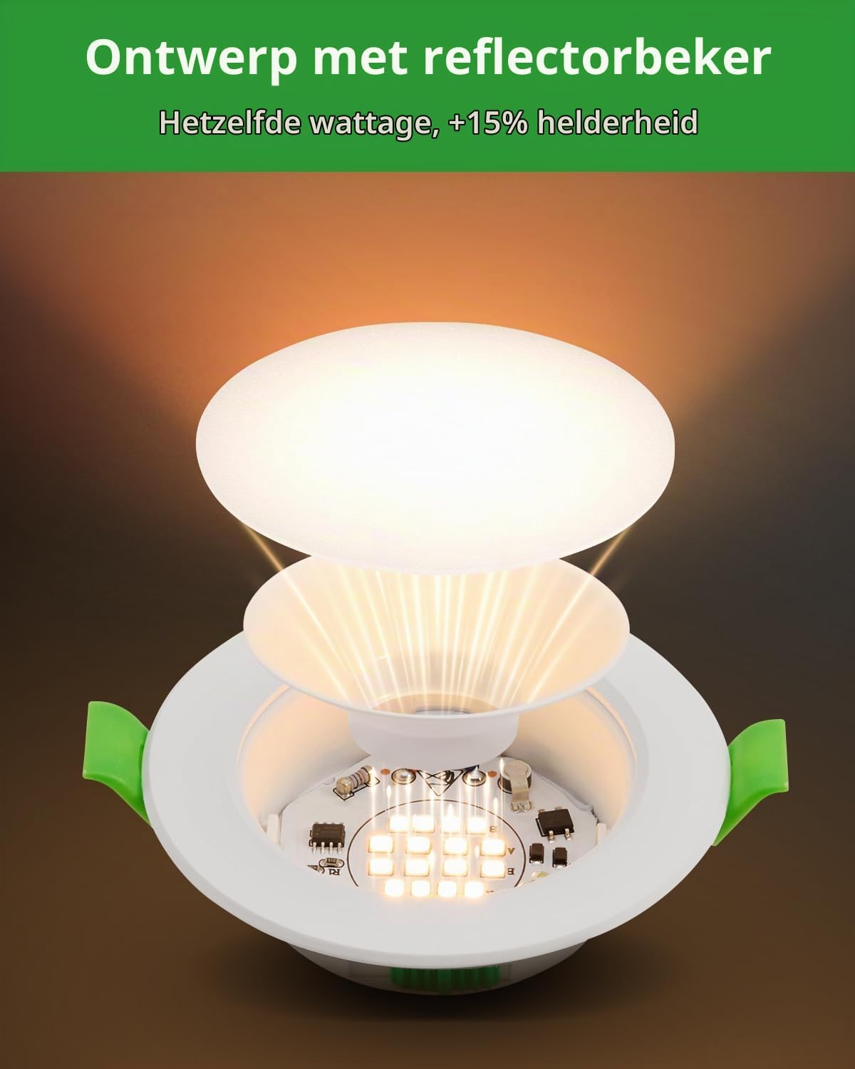Detalle 2 de HOMEOW XY-RCL5D3CCT LED-inbouwspots, IP44, 5 W, 3 kleurtemperaturen