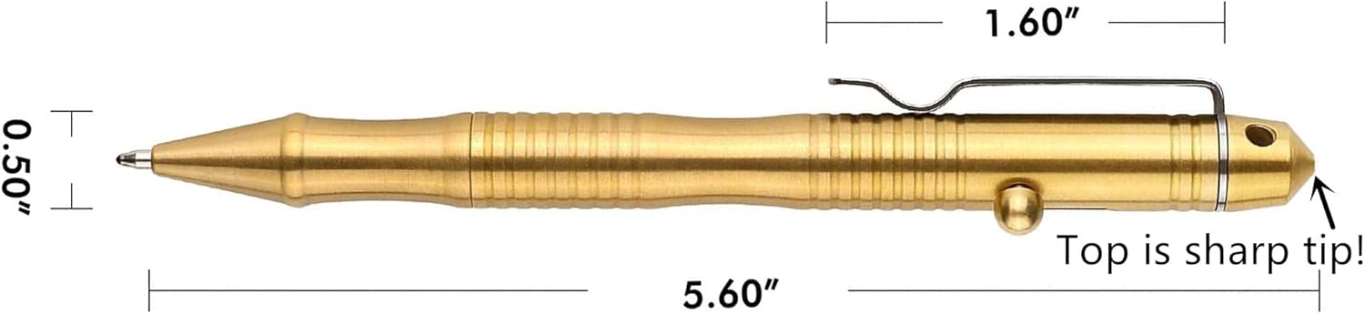 Detalle de SMOOTHERPRO Solid Brass Bolt Action Pen (BB202) – heavy duty ballpoint with tremor-friendly bolt action