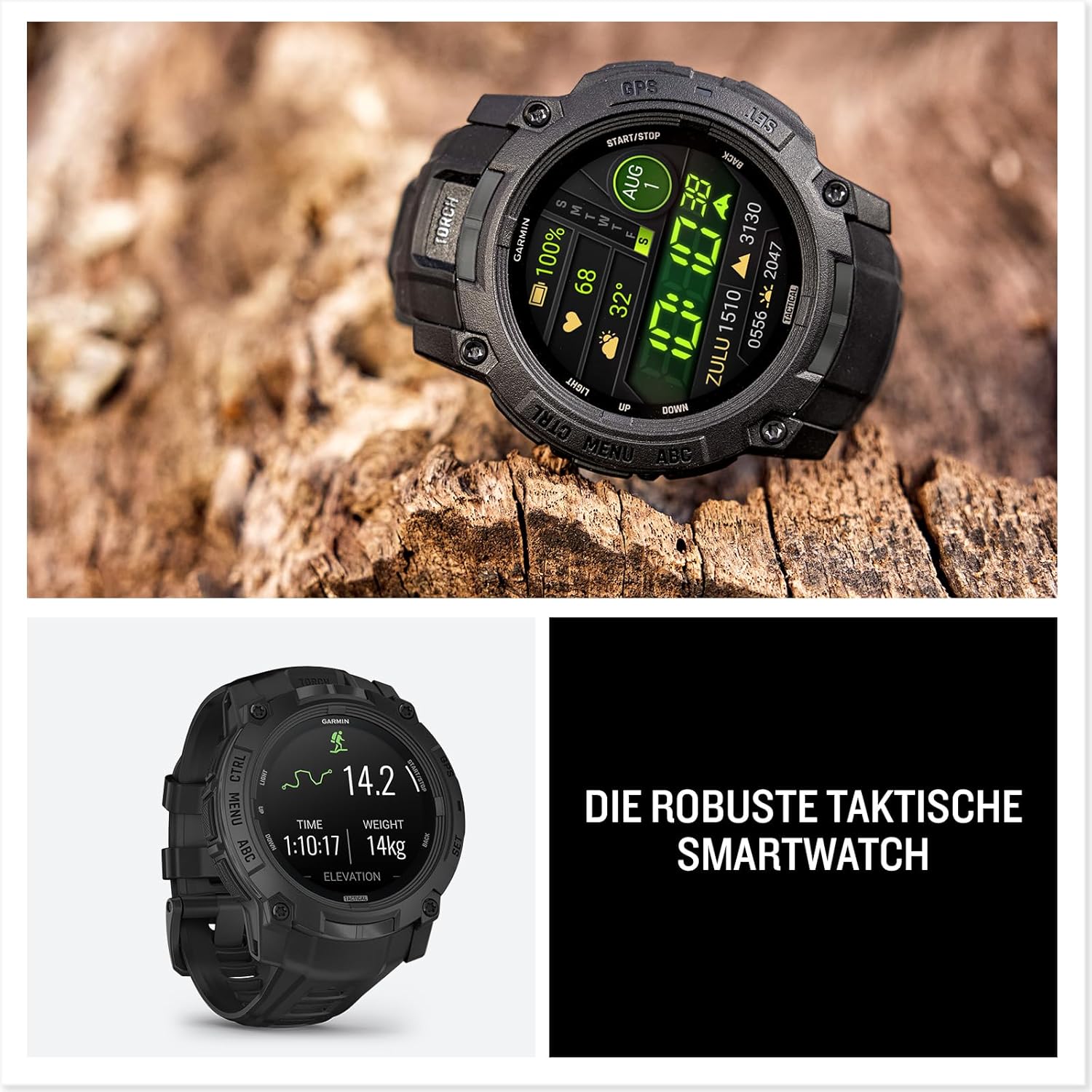 Thumbnail 6 de Garmin Instinct 3 Tactical 50mm AMOLED – GPS-Multisport-Smartwatch mit 1,3" AMOLED-Display und bis zu 24 Tagen Akku
