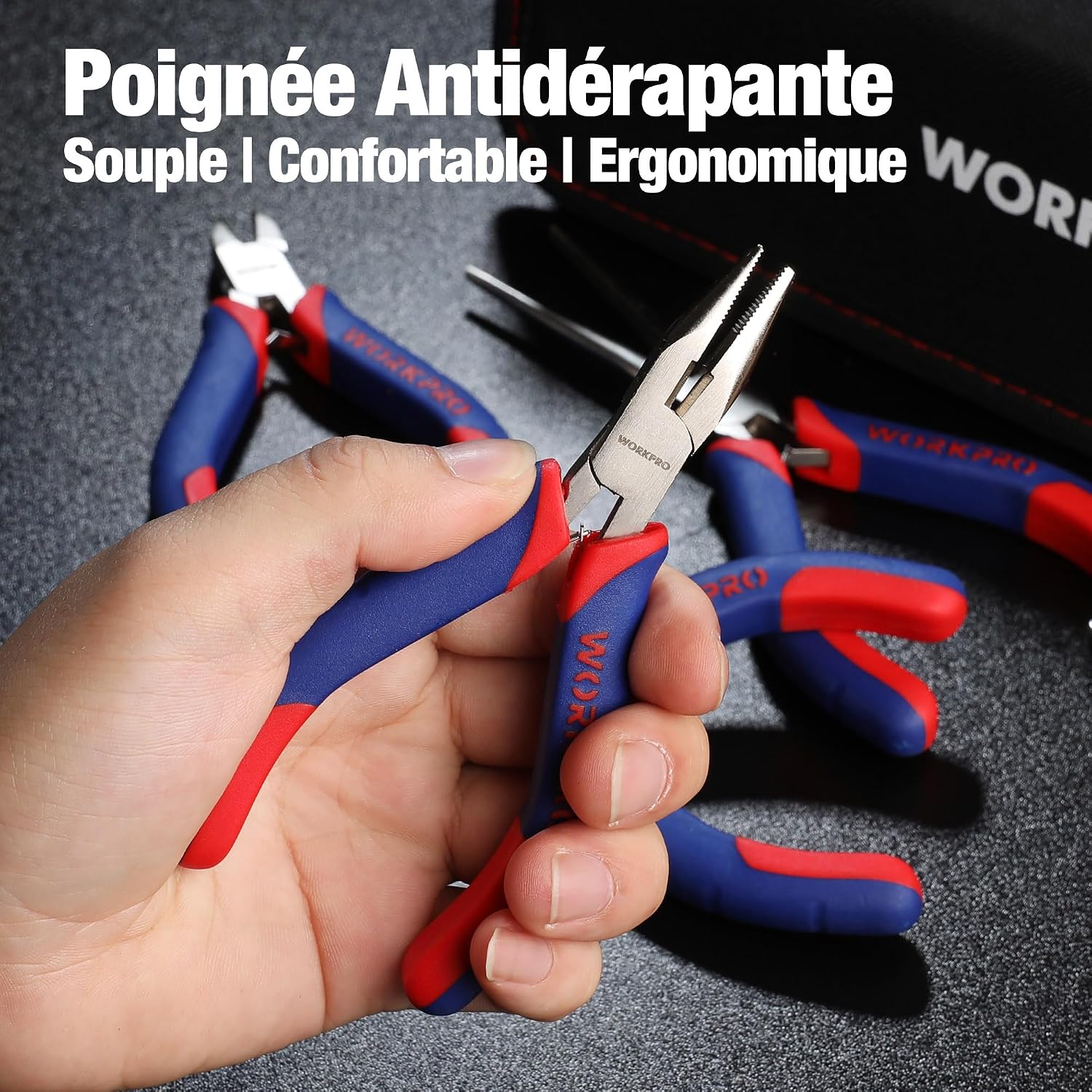 Detalle de WORKPRO Jeu de mini pinces 5 pièces 🛠