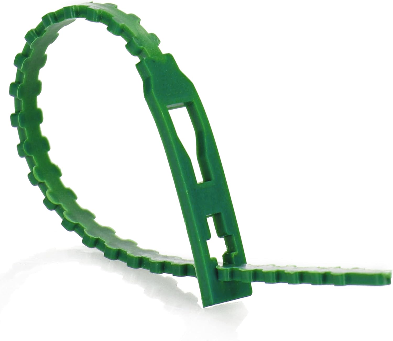 Detalle de COM-FOUR® 200x Lega piante in plastica verde - clip regolabili da 14 cm, legatura versatile e riutilizzabile