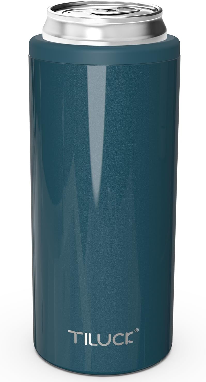 Thumbnail 6 de TILUCK Skinny Can Cooler: Stainless Steel Insulated Slim Cans (12 oz) with Leopard Print