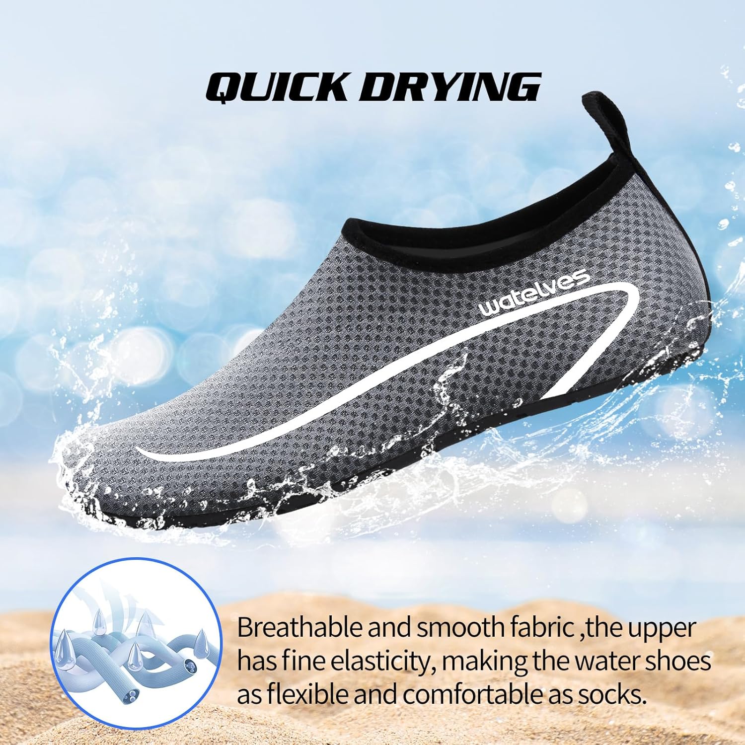 Thumbnail 4 de Swim Water Shoes Aqua Socks Barefoot for Sea Beach Swimming Shoes Pool – Women & Men