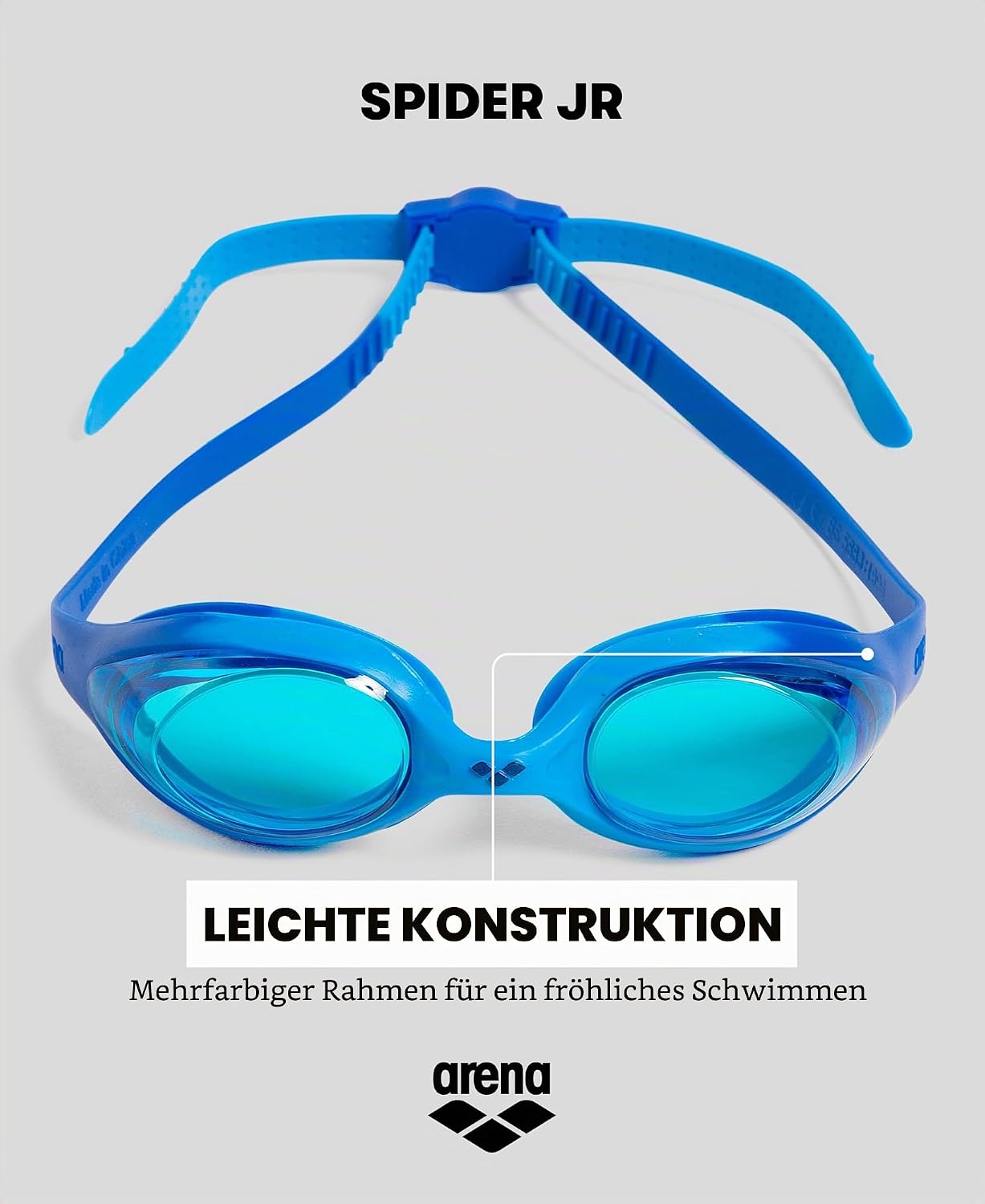Detalle de ARENA Spider Junior Mirror Schwimmbrille – für Kinder von 6 bis 12 Jahren