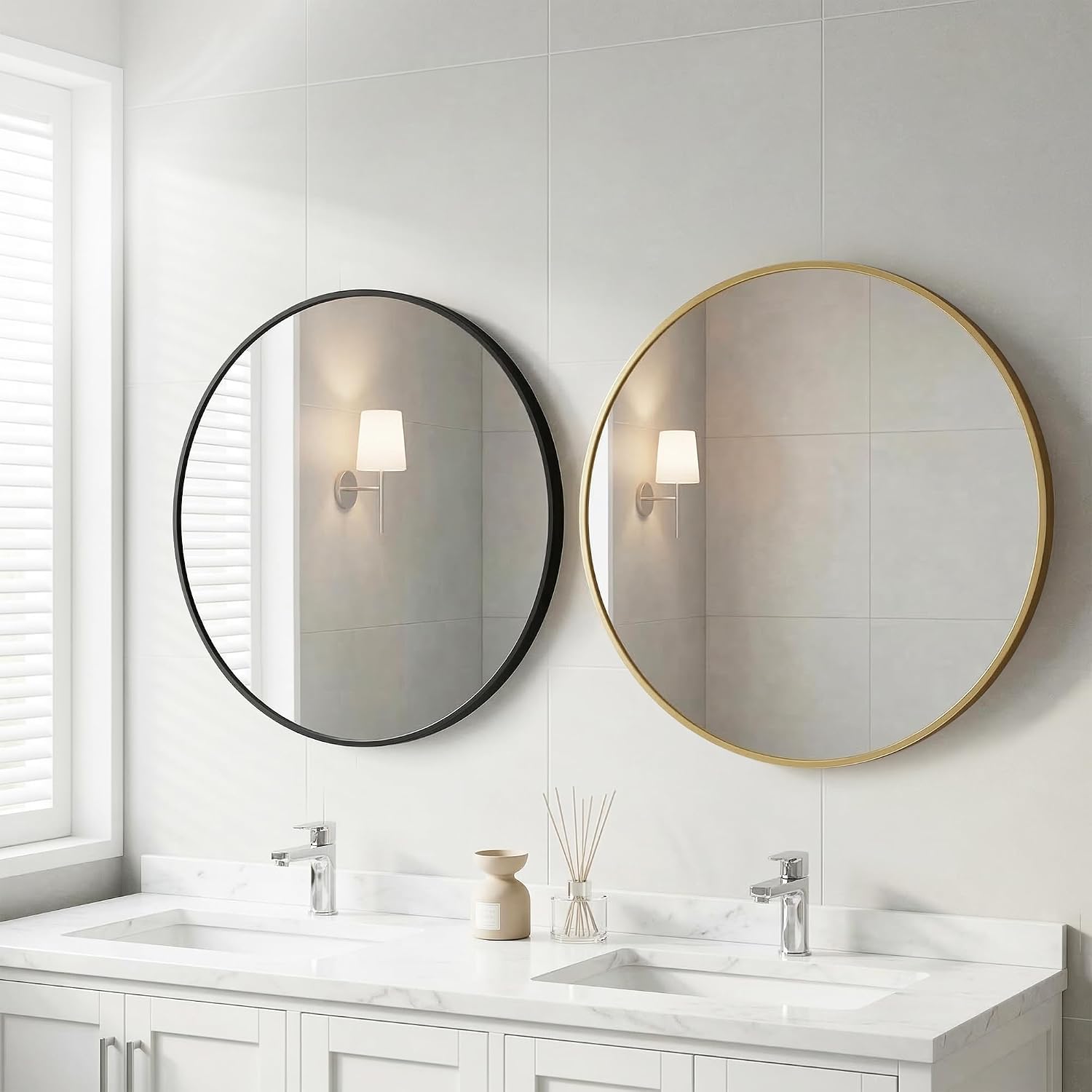 Thumbnail 1 de HAPPYMONT Round Wall Mirror, 20 Inch