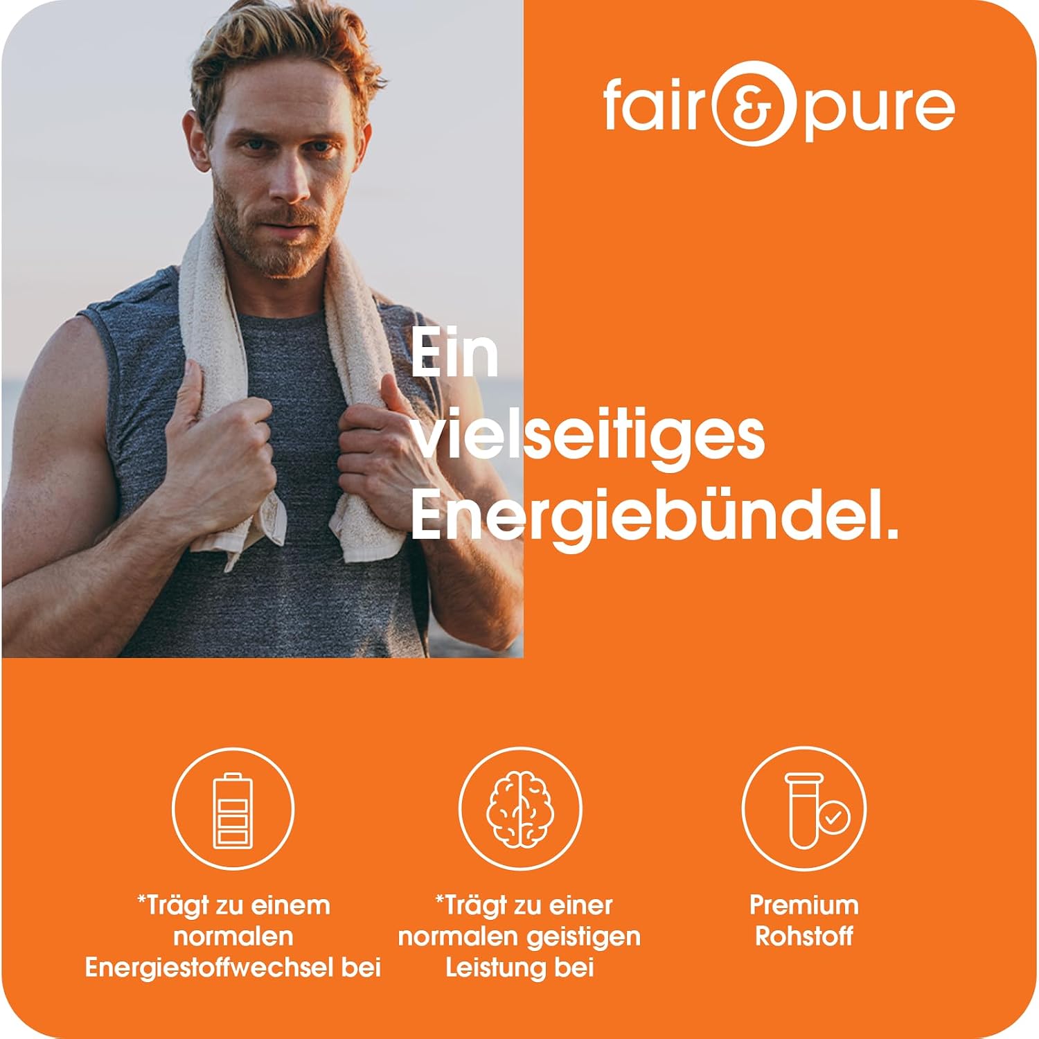 Detalle de Fair & Pure Vitamin B5 200 mg Pantothensäure – 180 Tabletten, vegan, ohne Magnesiumstearat, hergestellt in Deutschland