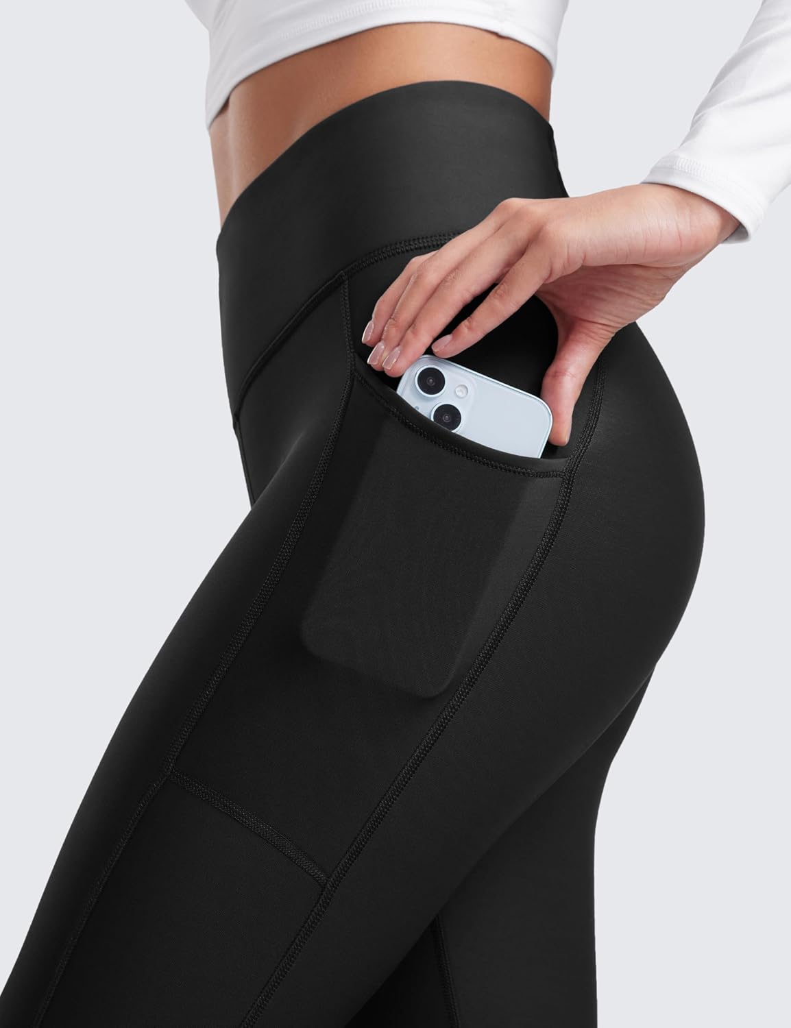 Detalle de CRZ YOGA Leggings termici donna alto giro vita con tasca 64/71 cm