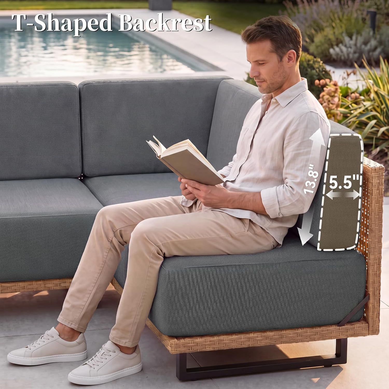 Detalle de LazySunsets Patio Furniture Set with 10-Inch Cushions