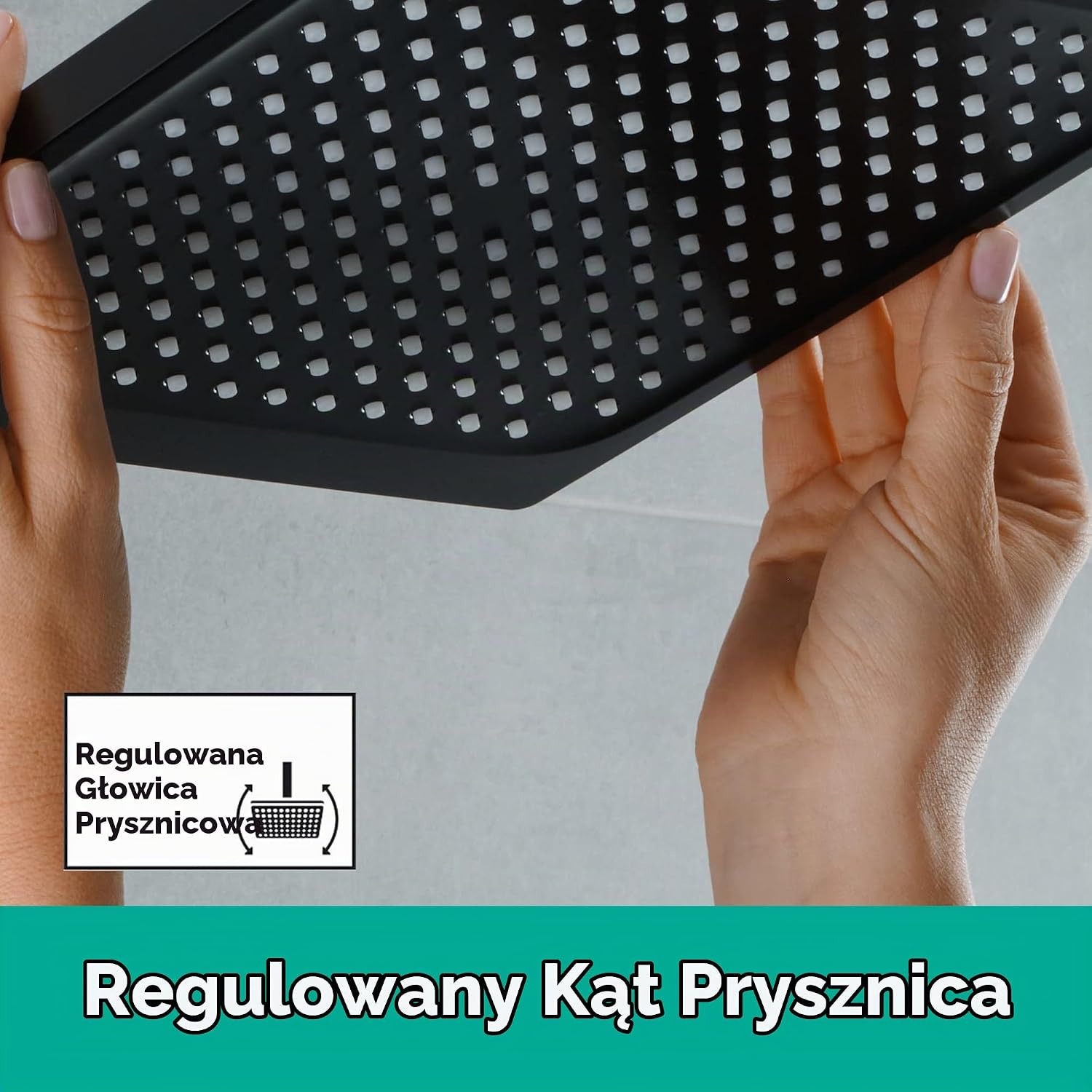 Detalle 2 de hansgrohe Vernis Shape 26283670 – deszczownica 230 × 170 mm, EcoSmart, czarny mat