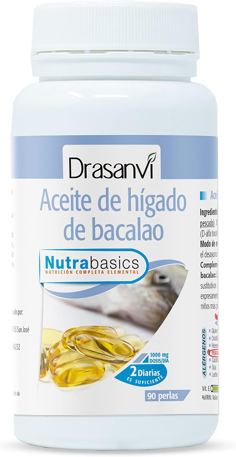 Detalle de DRASANVI NUTRABASICS 90 perlas Aceite de hígado