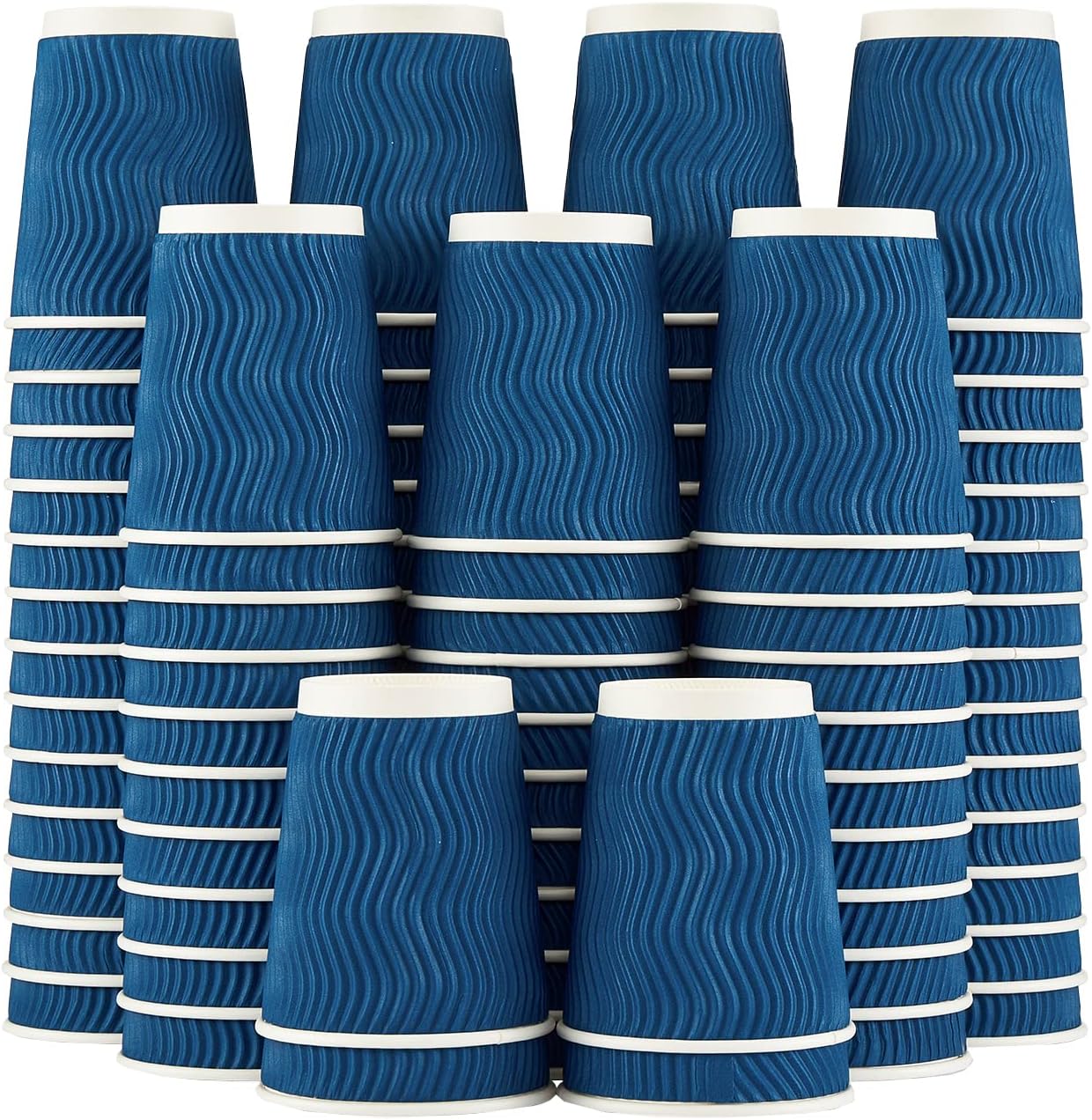 Thumbnail 6 de Lamosi 10 oz Coffee Cups 120 Pack: Insulated Corrugated Paper Cups for Hot or Cold Beverages