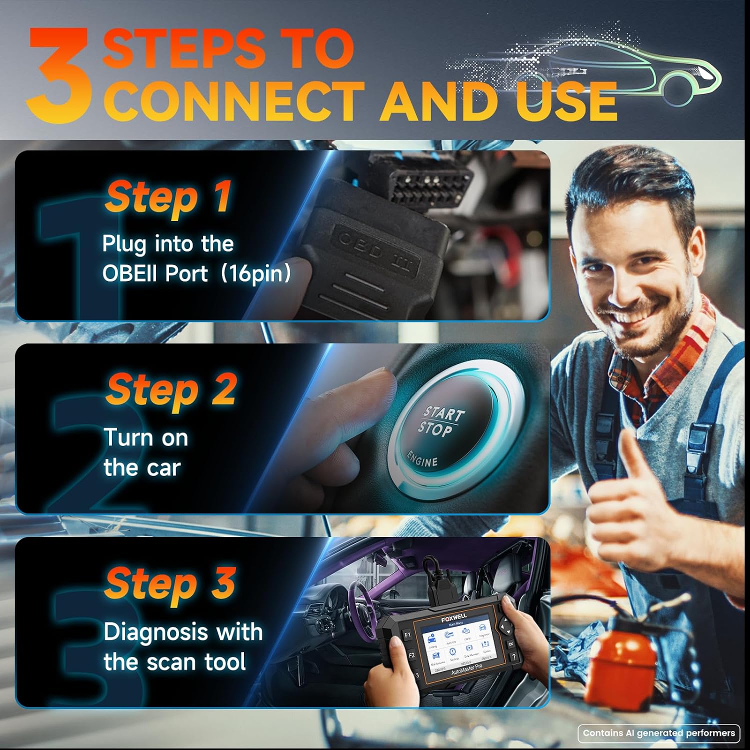 Thumbnail 4 de FOXWELL NT614 Elite OBD2 Scanner 2025